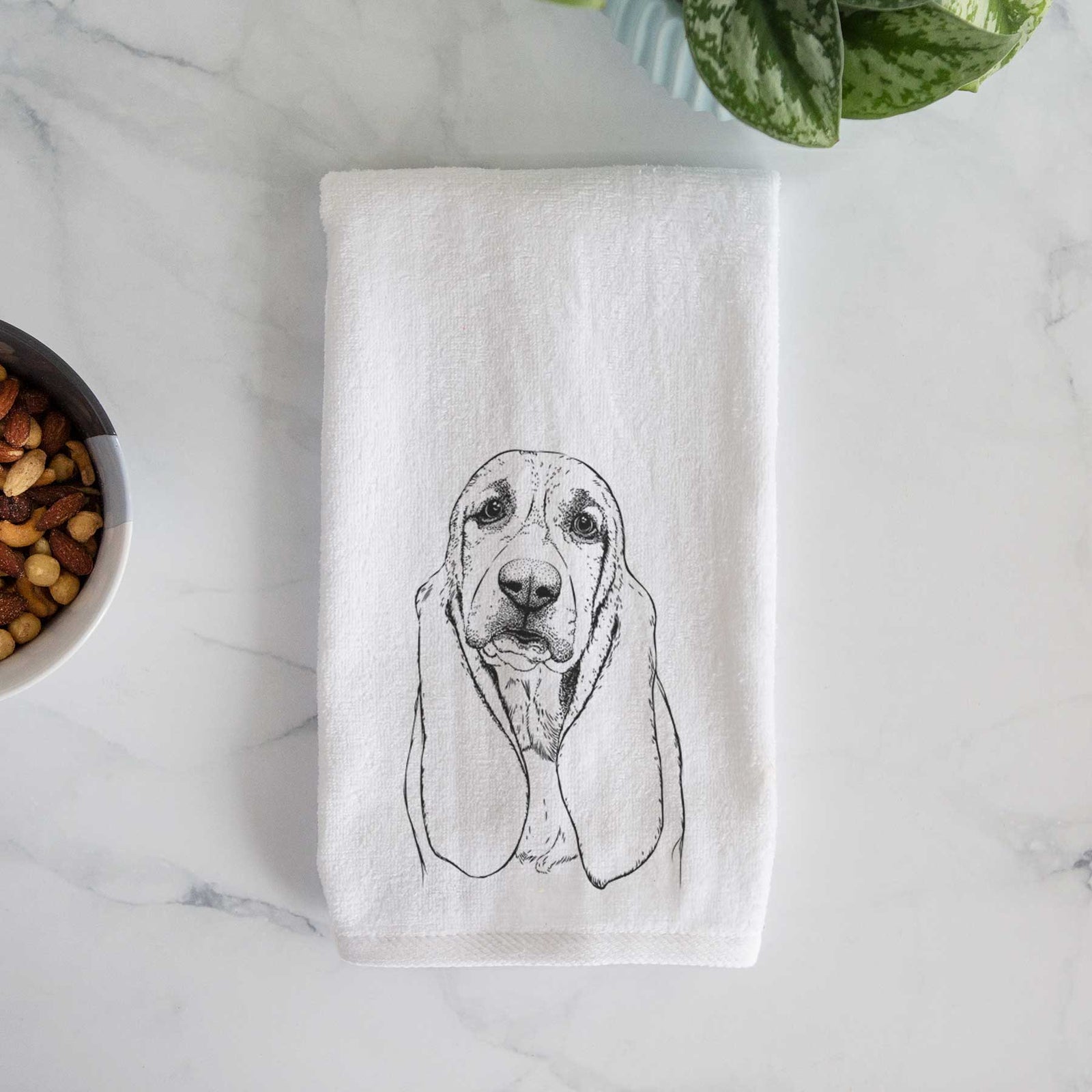 Rolo the Basset Hound Decorative Hand Towel