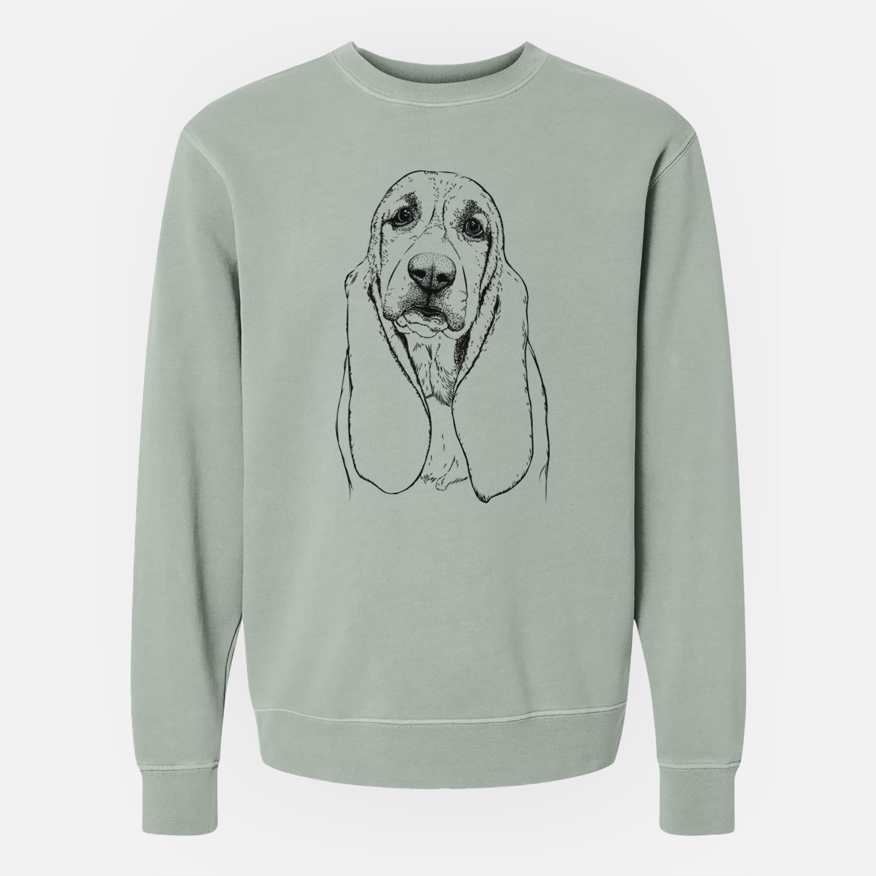 Bare Rolo the Basset Hound - Unisex Pigment Dyed Crew Sweatshirt