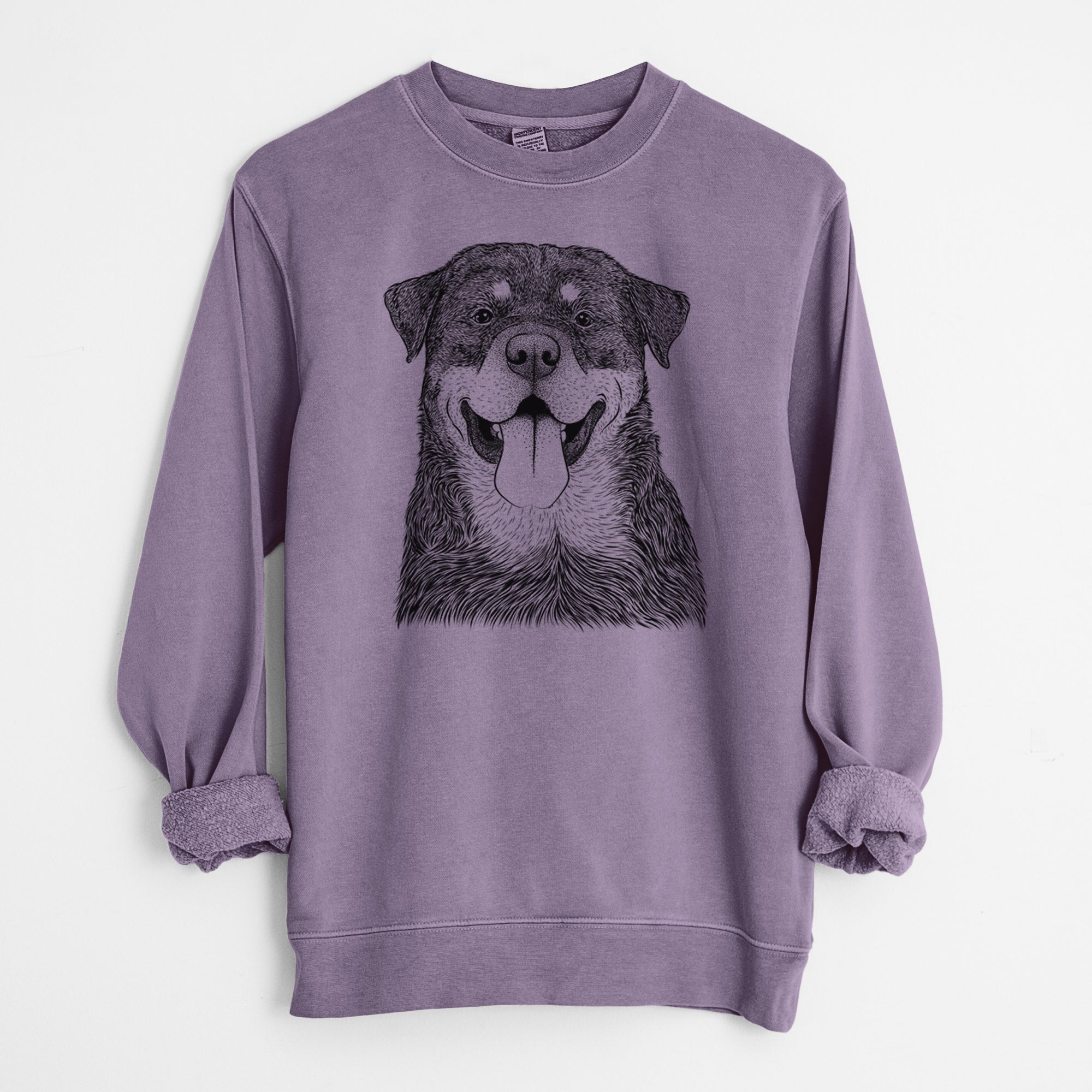 Bare Romeo the Rottweiler - Unisex Pigment Dyed Crew Sweatshirt