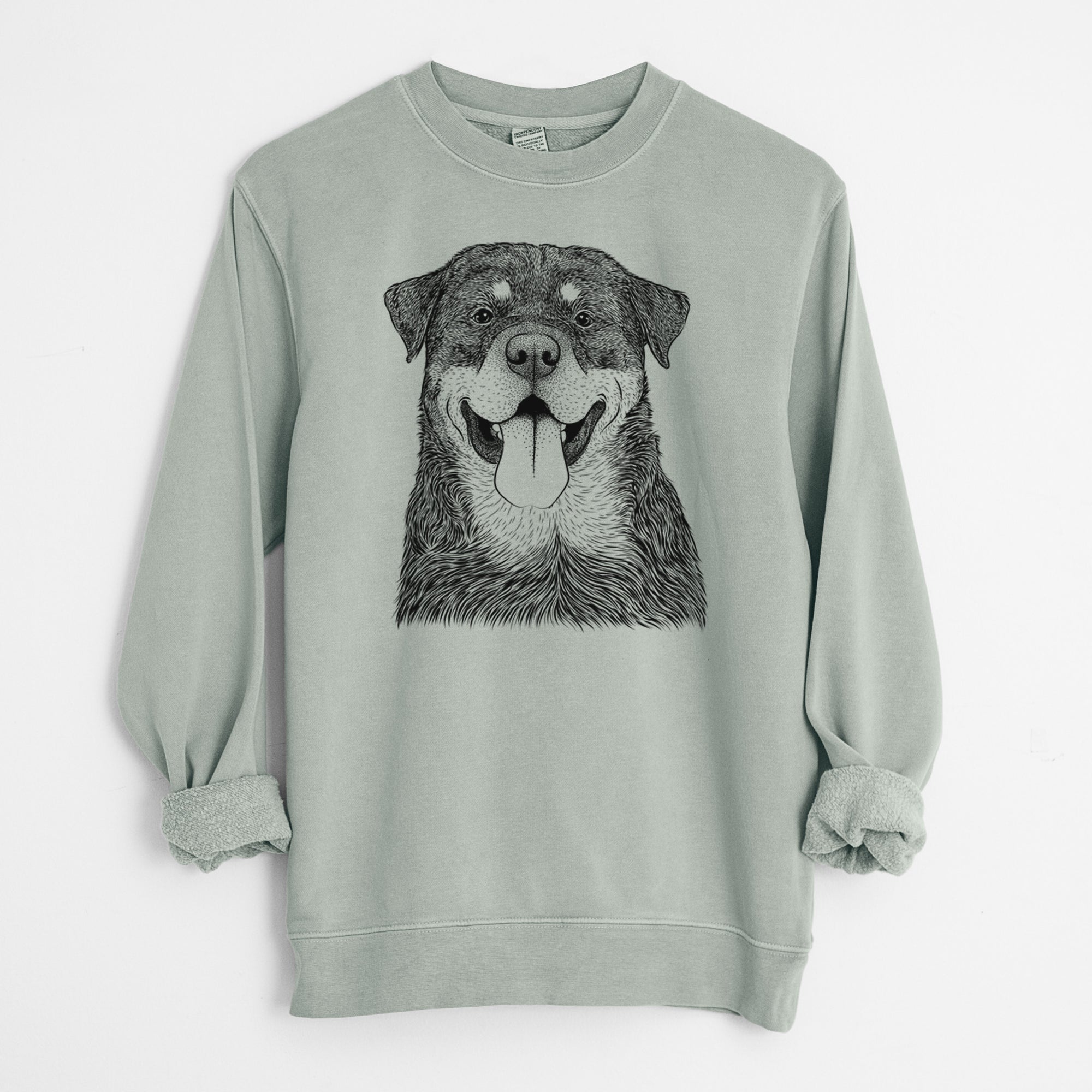 Bare Romeo the Rottweiler - Unisex Pigment Dyed Crew Sweatshirt