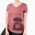 Bare Romeo the Rottweiler - Women's V-neck Shirt