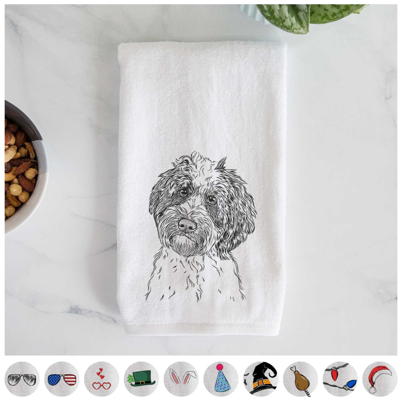 Rooney the Aussiedoodle Decorative Hand Towel