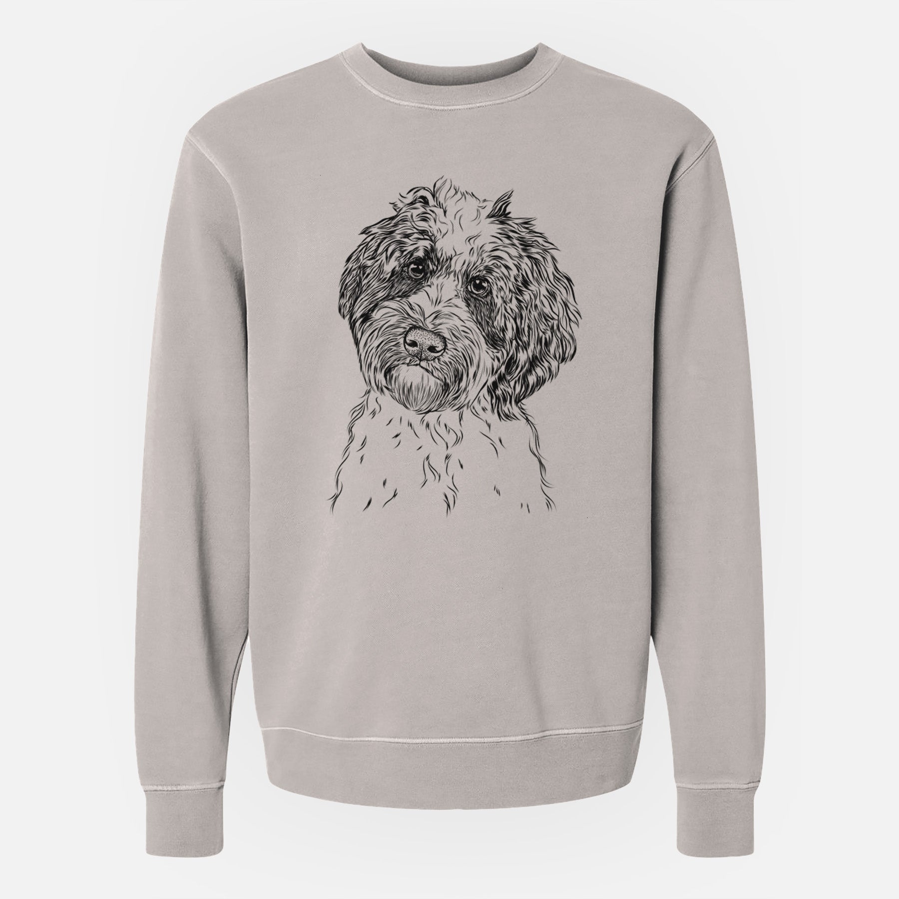 Bare Rooney the Aussiedoodle - Unisex Pigment Dyed Crew Sweatshirt