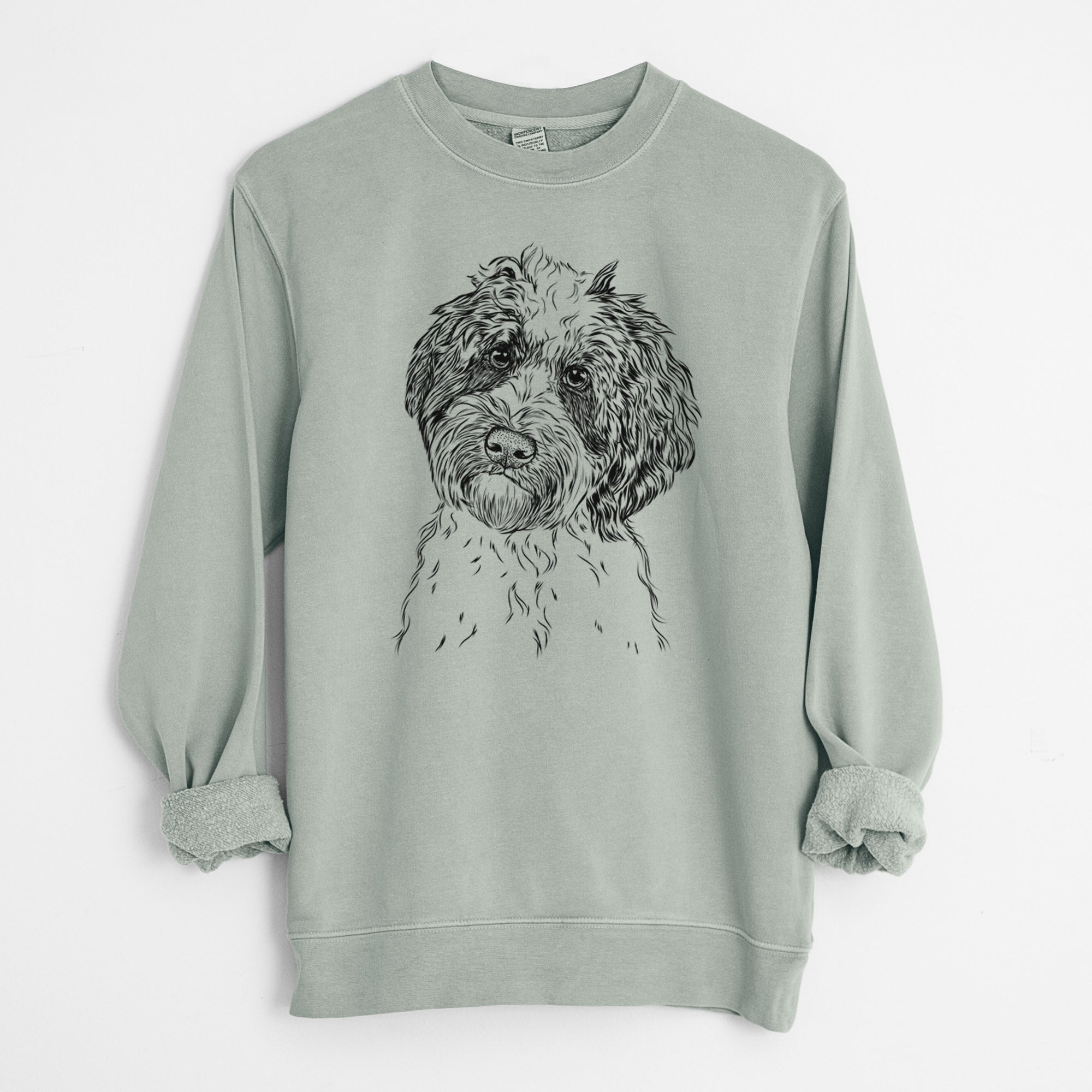 Bare Rooney the Aussiedoodle - Unisex Pigment Dyed Crew Sweatshirt