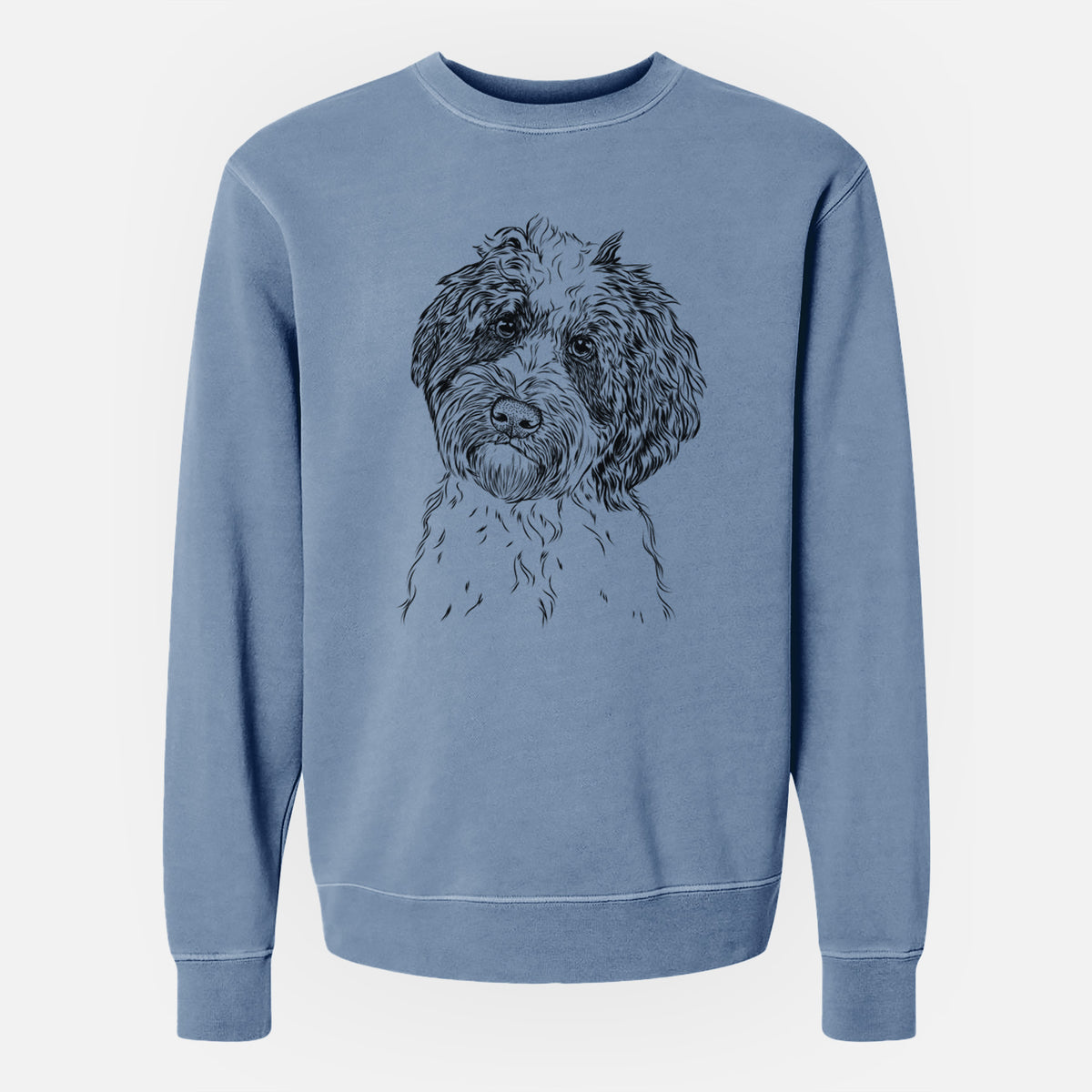 Bare Rooney the Aussiedoodle - Unisex Pigment Dyed Crew Sweatshirt