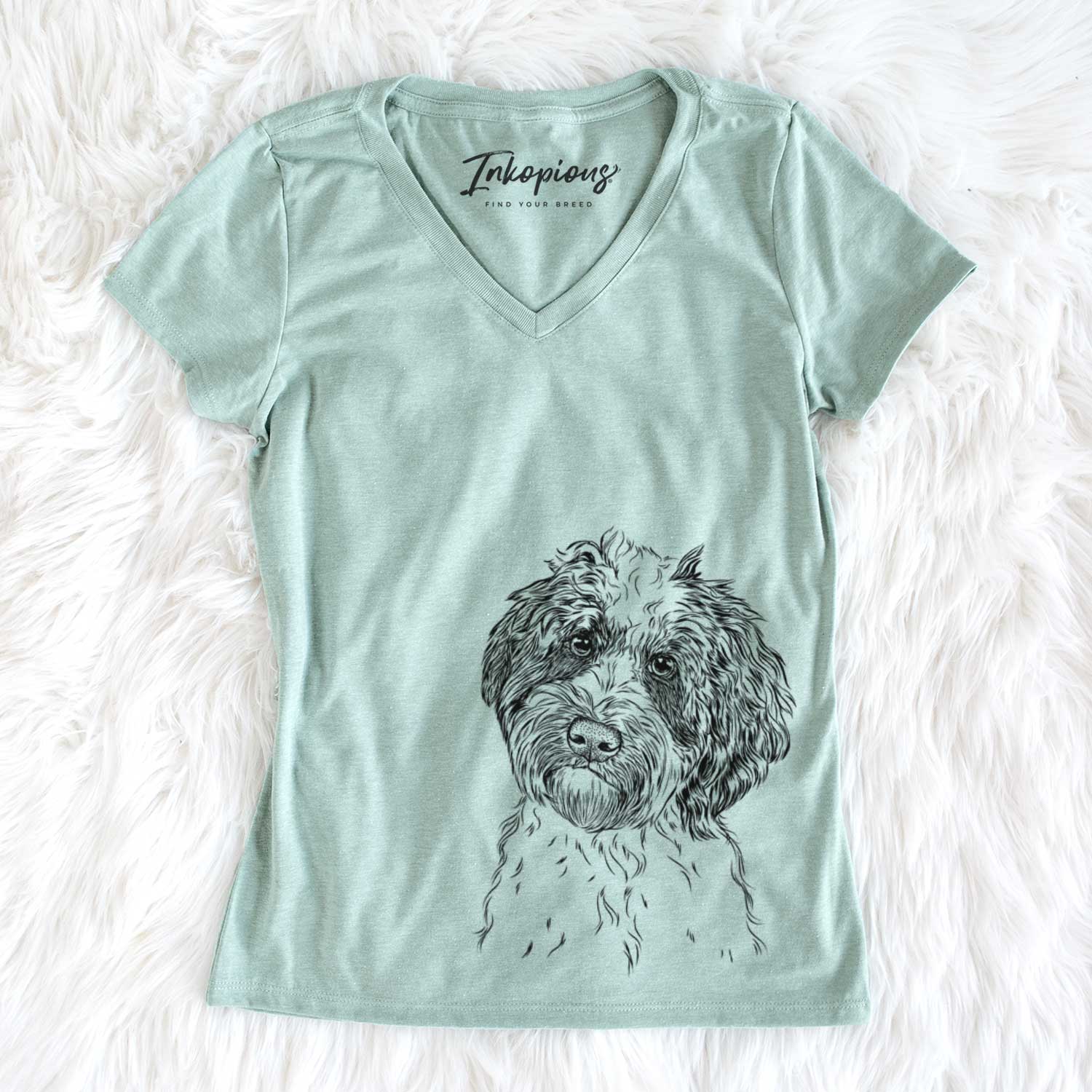 Bare Rooney the Aussiedoodle - Women's V-neck Shirt