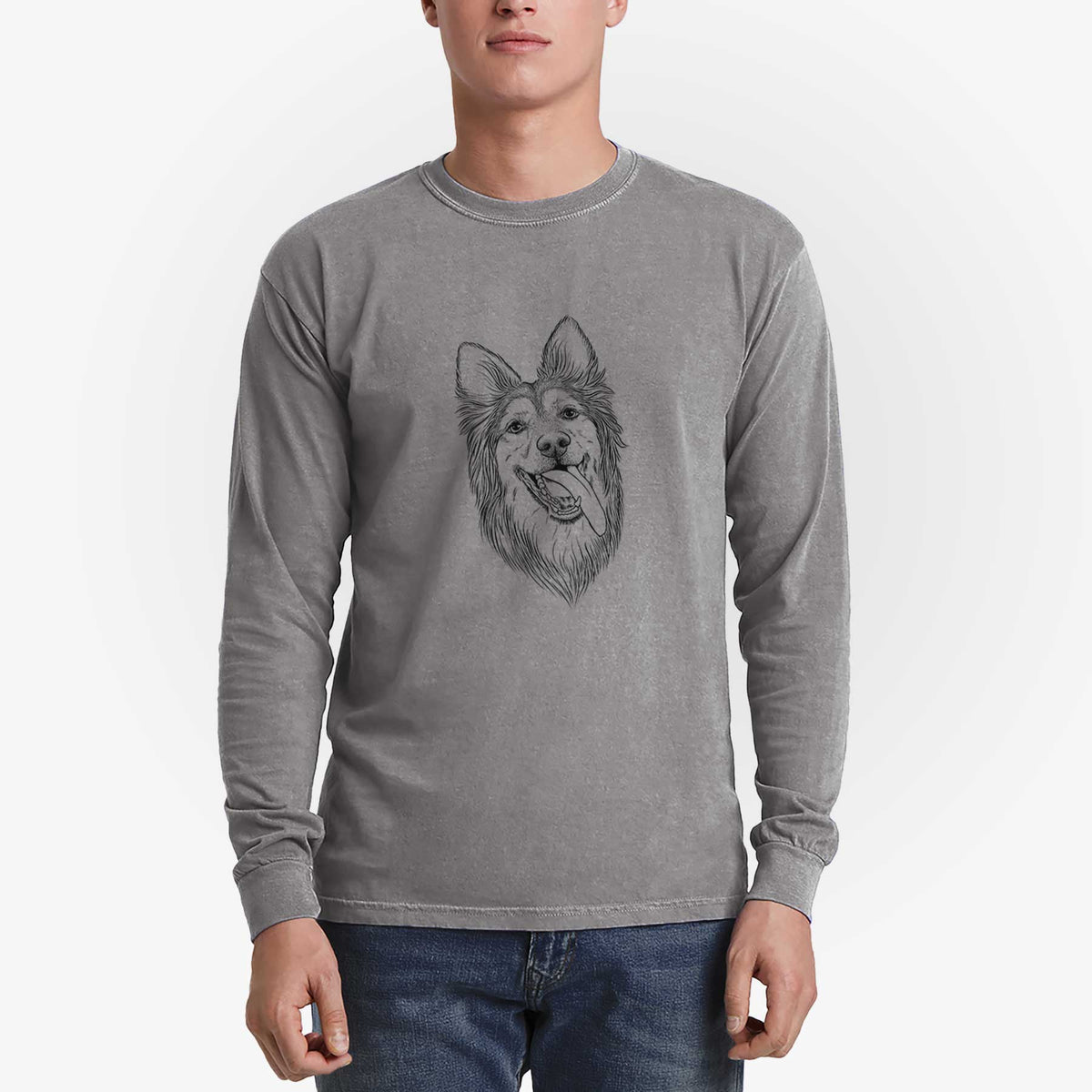 Bare Rosalie the German Shepherd Mix - Heavyweight 100% Cotton Long Sleeve