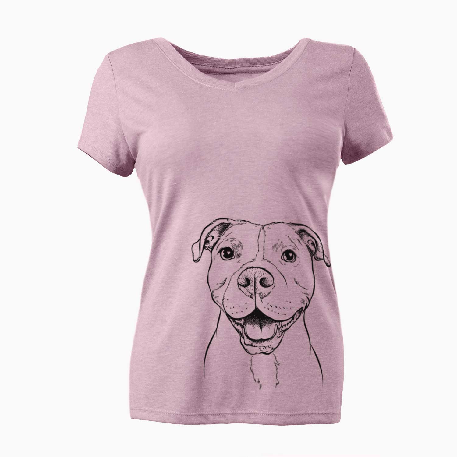 Bare Roscoe the Pitbull - Women's V-neck Shirt