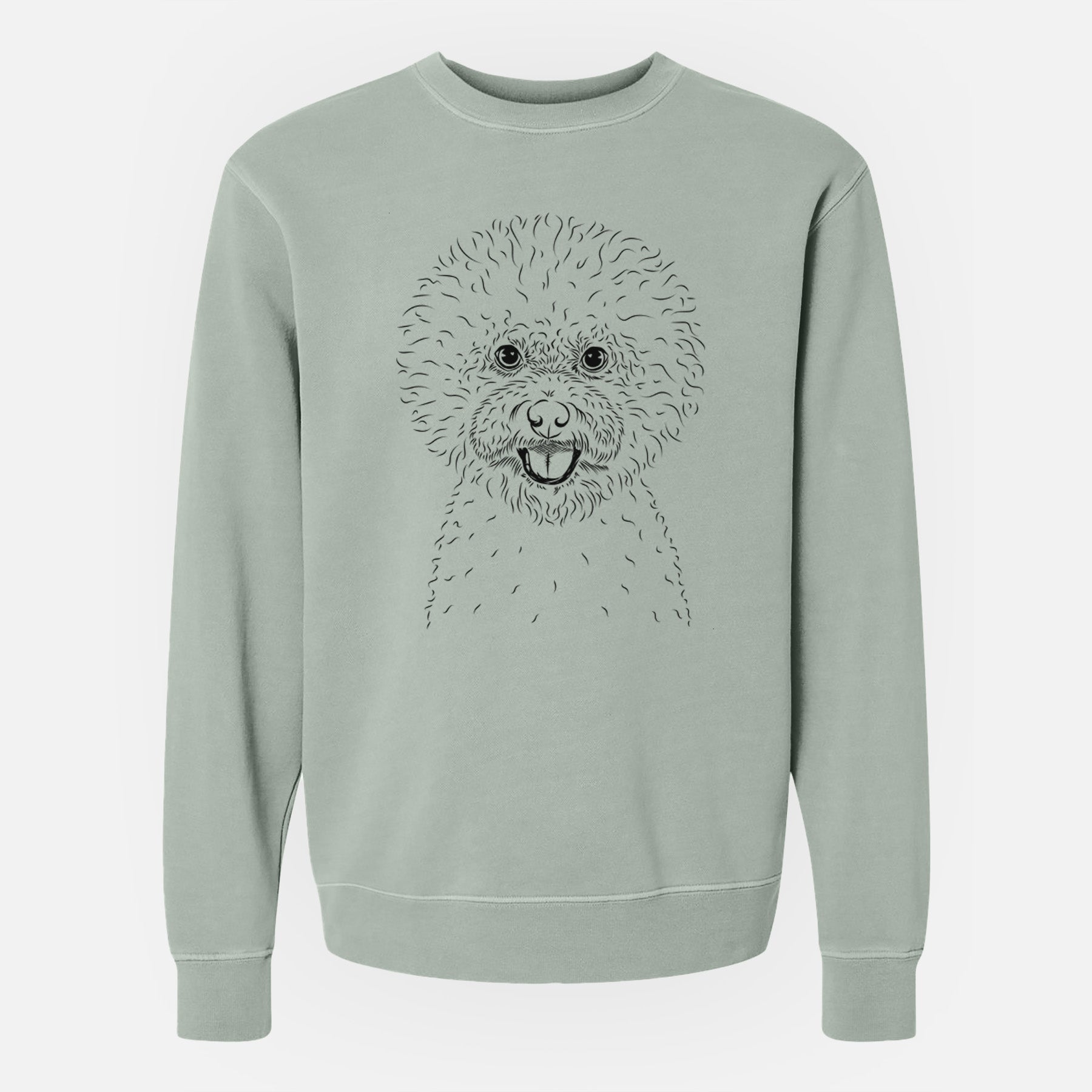 Bare Ross the Bichon Frise - Unisex Pigment Dyed Crew Sweatshirt