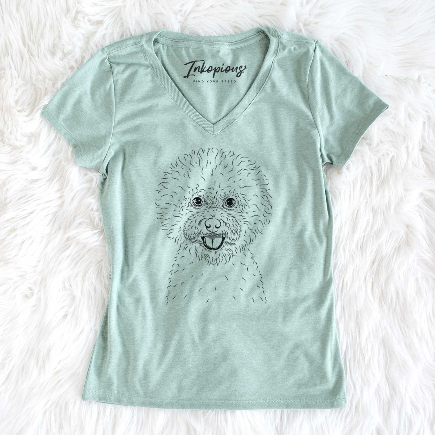 Bare Ross the Bichon Frise - Women's V-neck Shirt