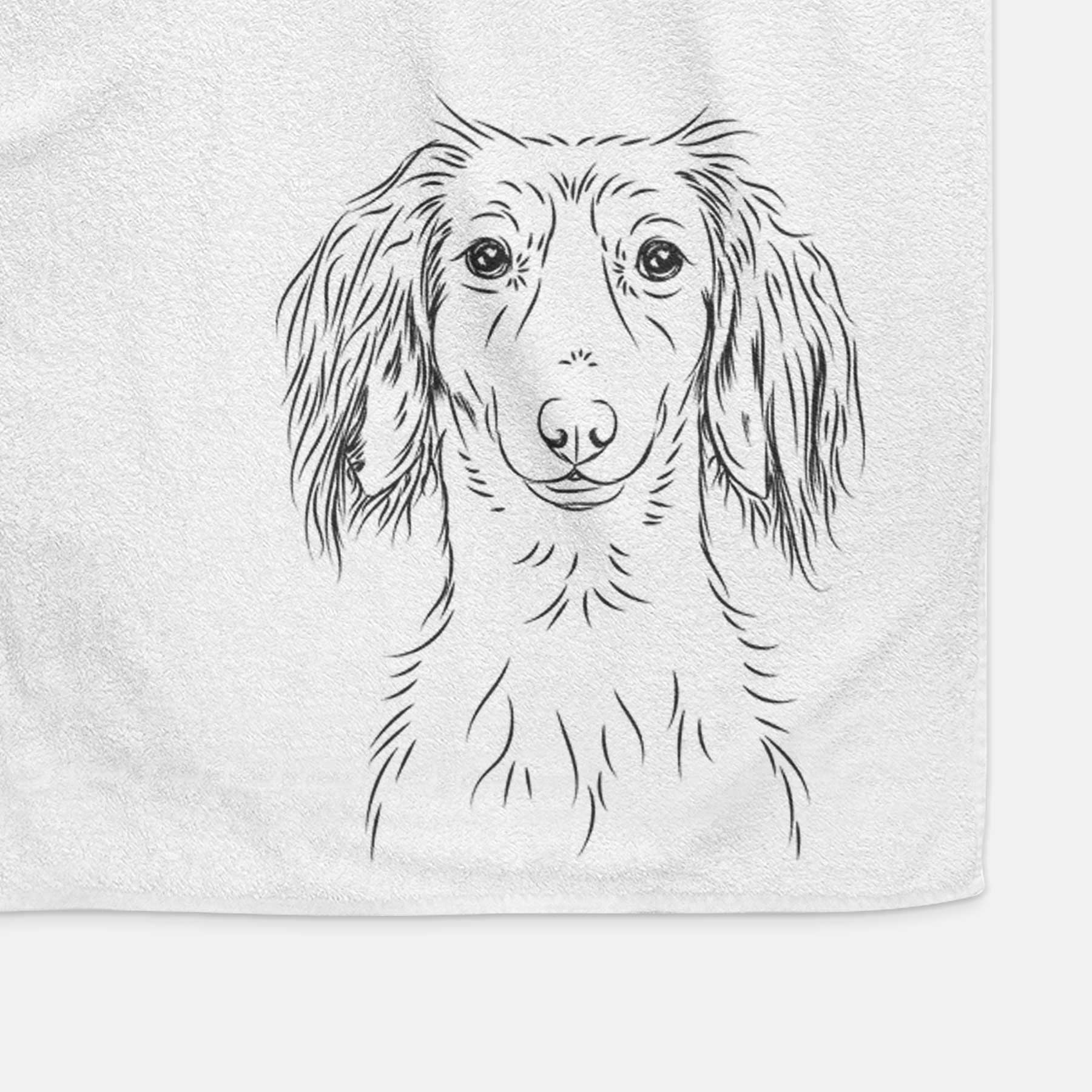 Roux the Long Haired Dachshund Decorative Hand Towel