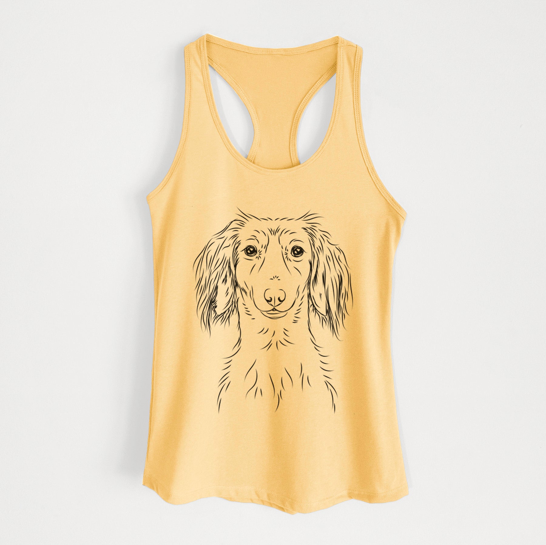 Roux the Long Haired Dachshund - Women's Racerback Tanktop