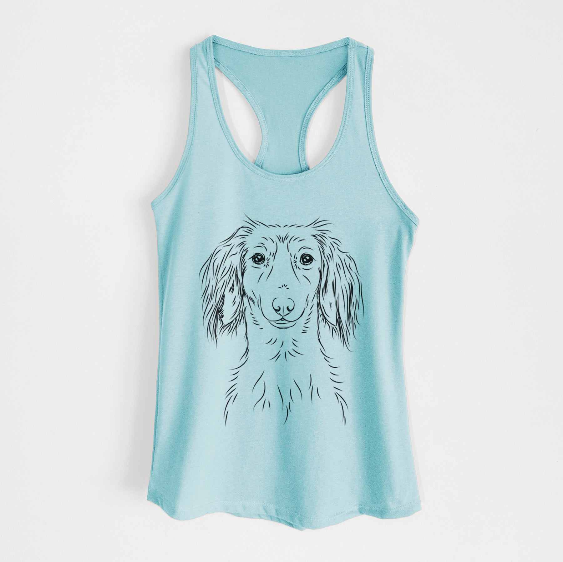 Roux the Long Haired Dachshund - Women's Racerback Tanktop