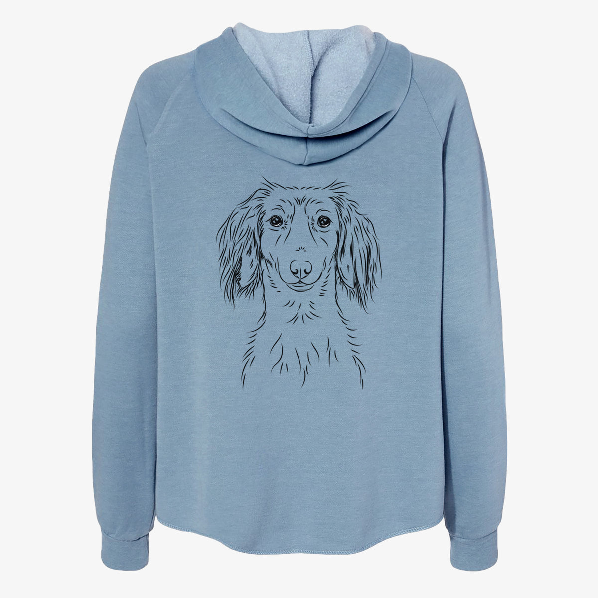 Roux the Long Haired Dachshund - Women's Cali Wave Zip-Up Sweatshirt