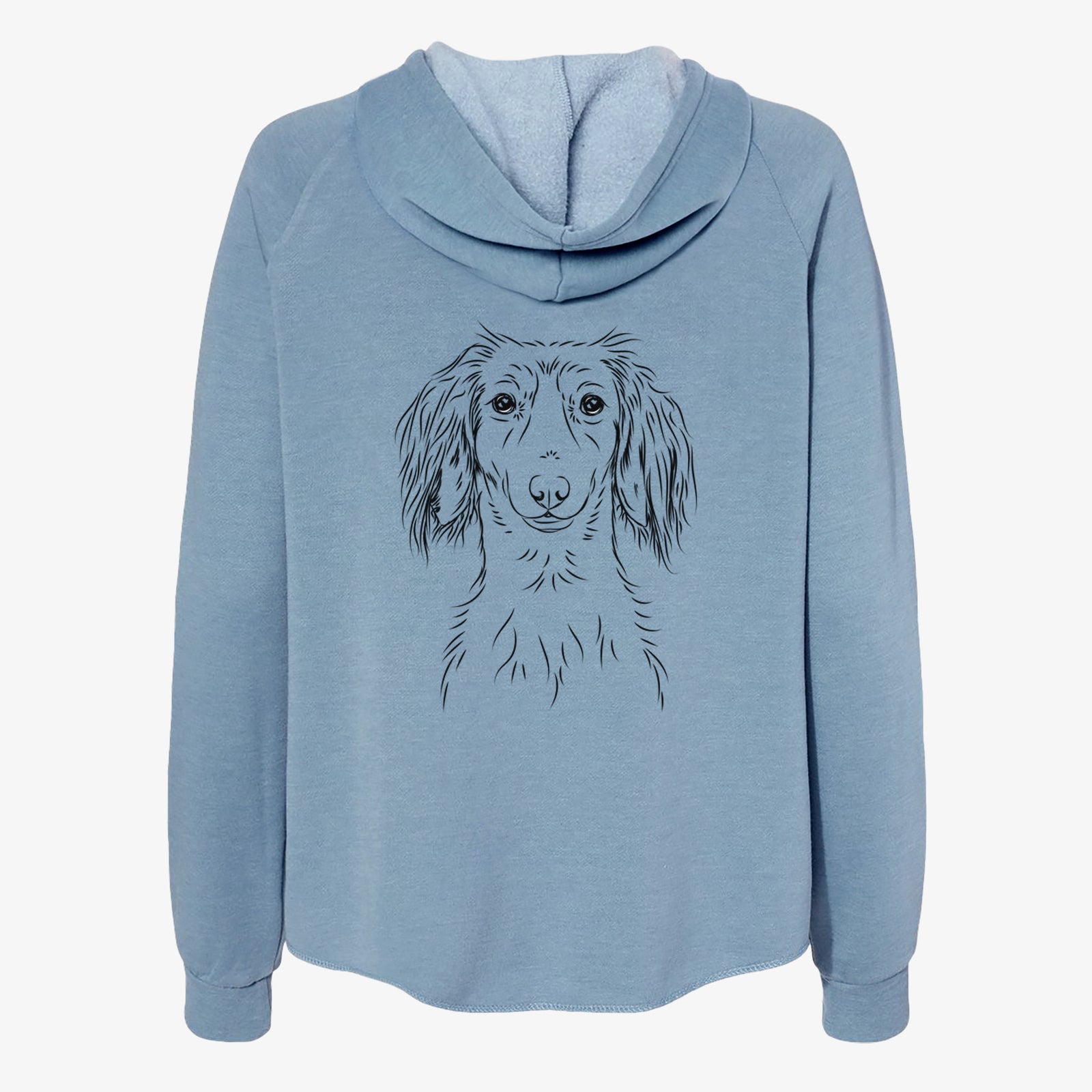 Roux the Long Haired Dachshund - Women's Cali Wave Zip-Up Sweatshirt