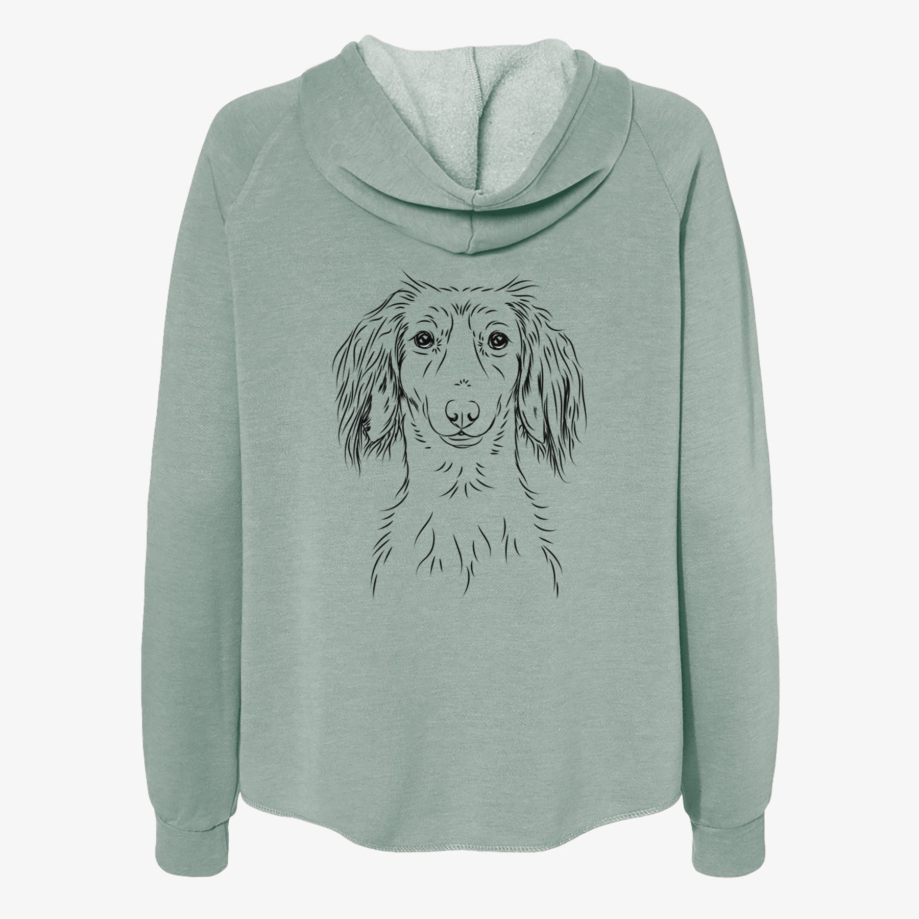 Roux the Long Haired Dachshund - Women's Cali Wave Zip-Up Sweatshirt