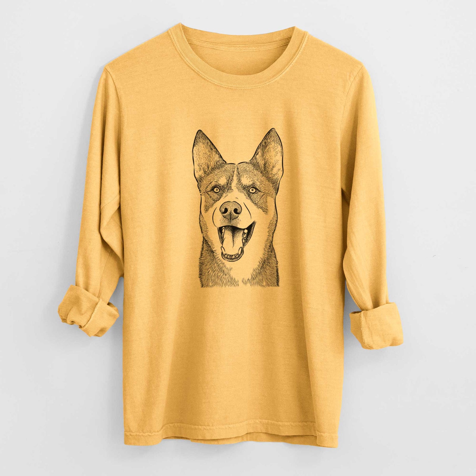 Bare Roux the Siberian Husky - Heavyweight 100% Cotton Long Sleeve