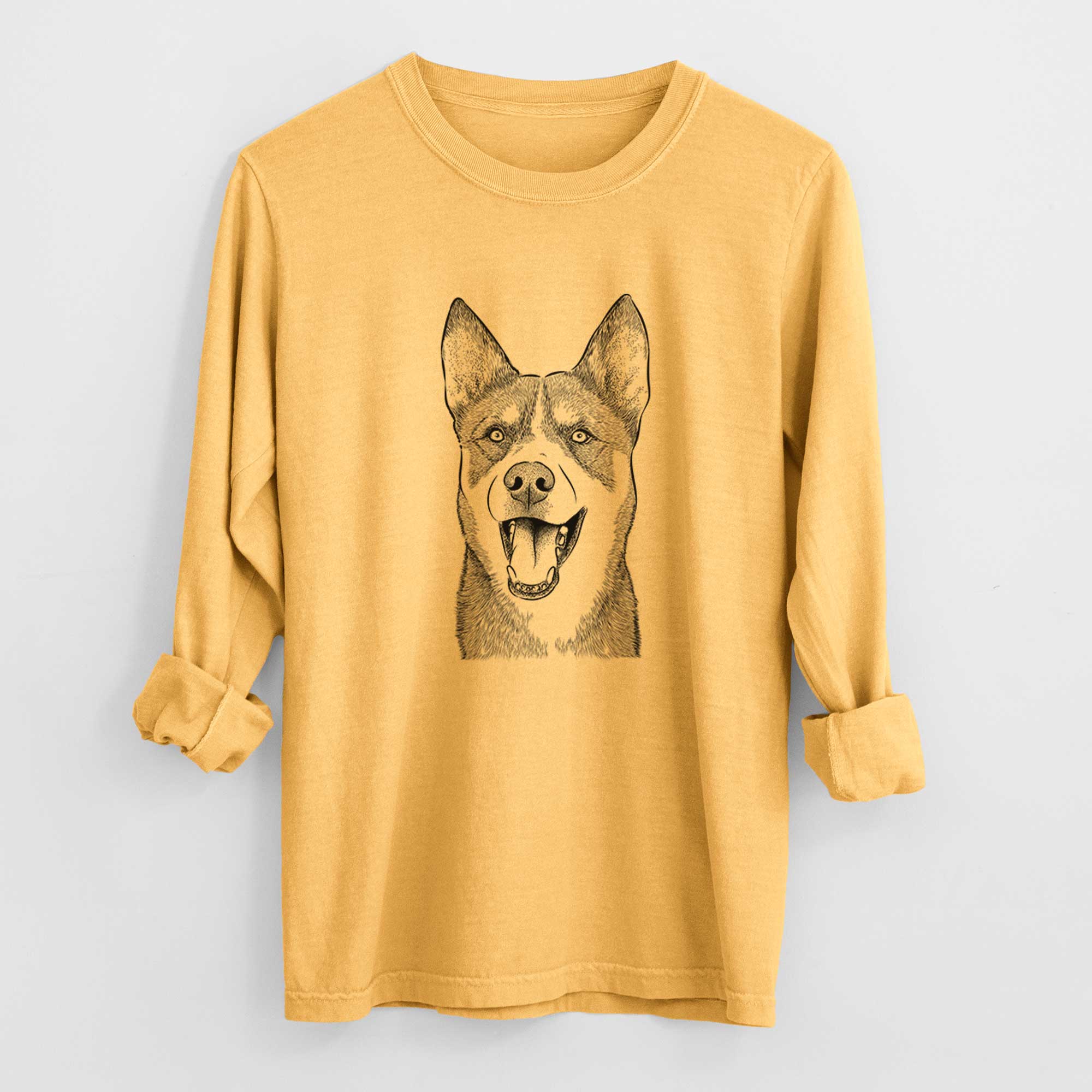 Bare Roux the Siberian Husky - Heavyweight 100% Cotton Long Sleeve