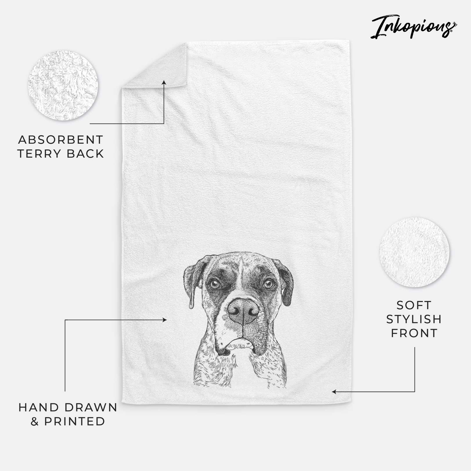 Rowdy Rex the Boxer Decorative Hand Towel