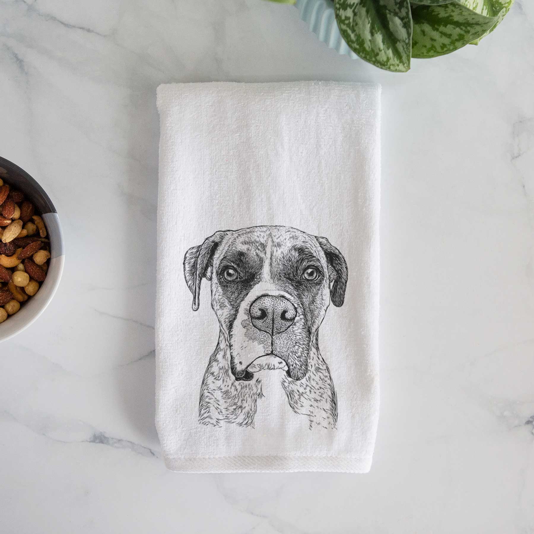 Rowdy Rex the Boxer Decorative Hand Towel