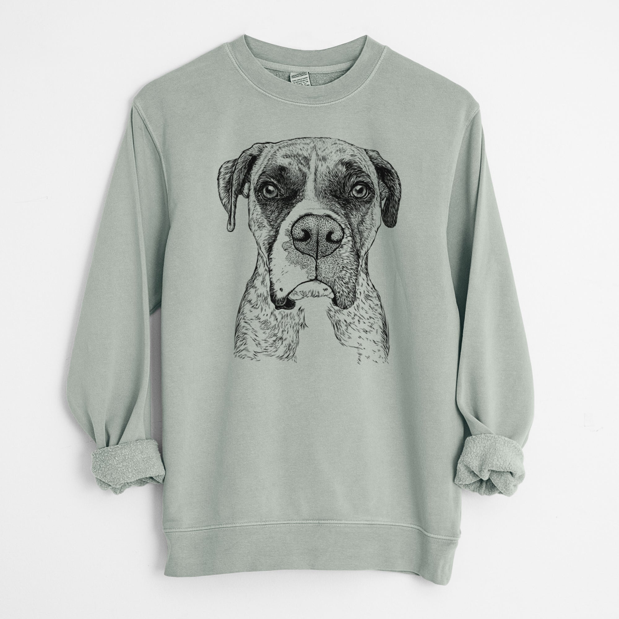 Bare Rowdy Rex the Boxer - Unisex Pigment Dyed Crew Sweatshirt