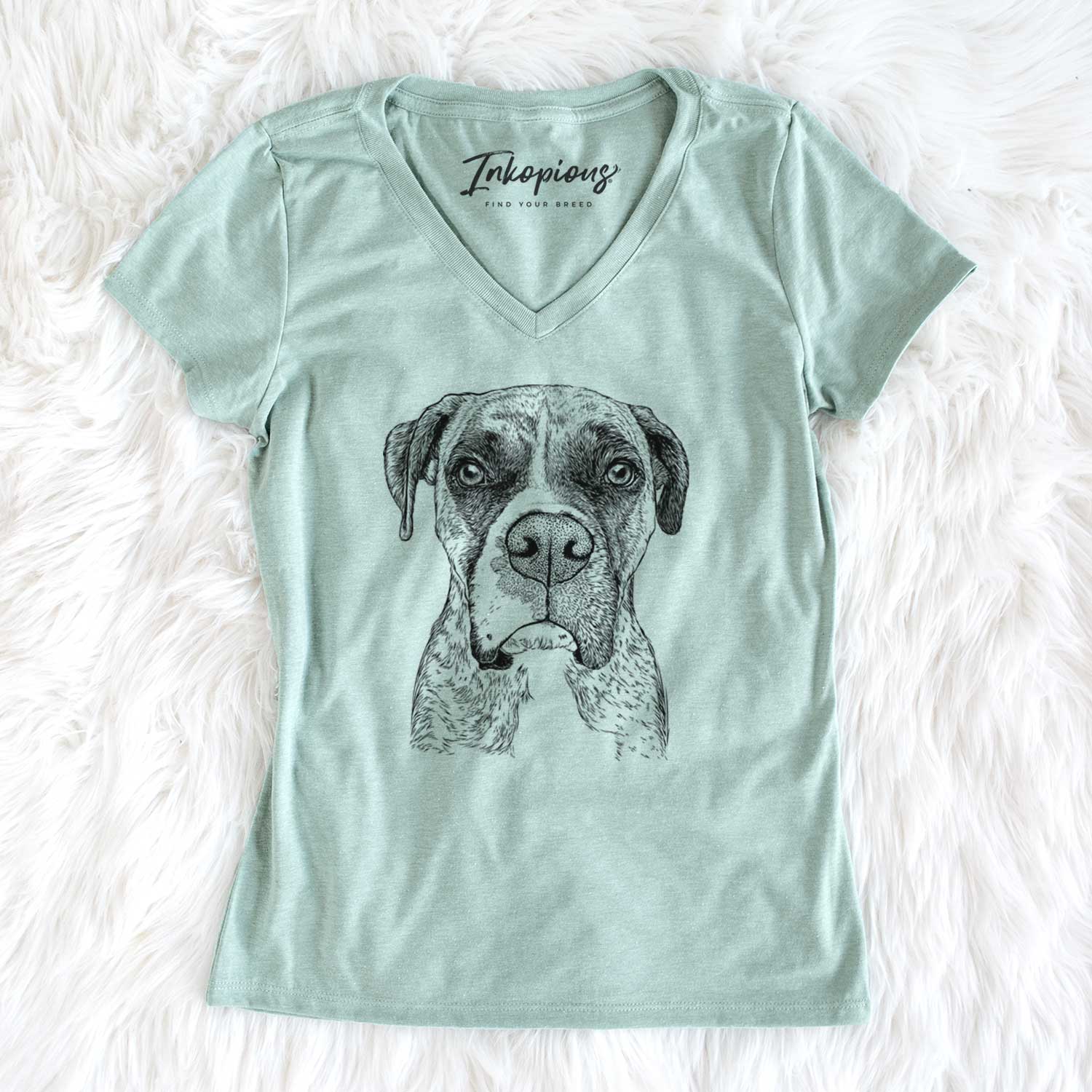 Bare Rowdy Rex the Boxer - Women's V-neck Shirt