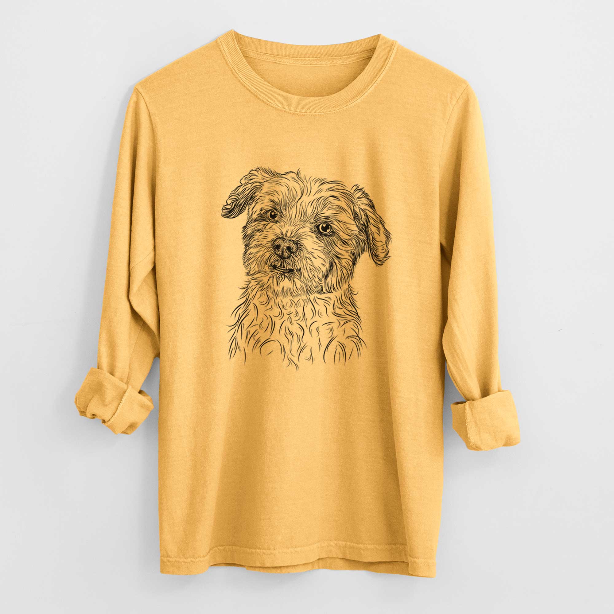 Bare Roxie the Schnauzer Shih Tzu Mix - Heavyweight 100% Cotton Long Sleeve