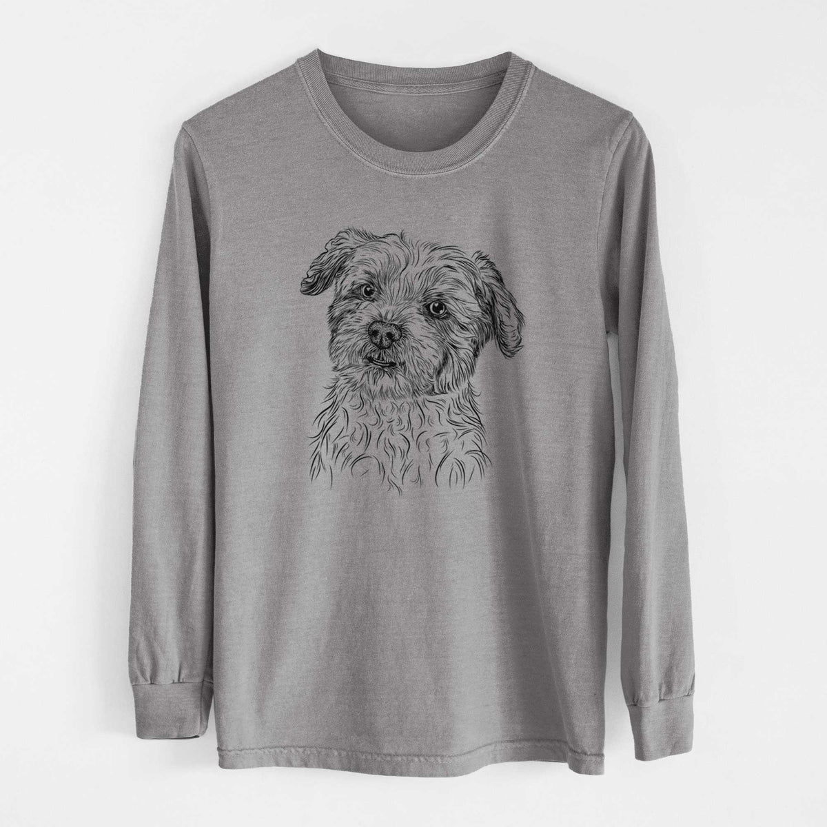 Bare Roxie the Schnauzer Shih Tzu Mix - Heavyweight 100% Cotton Long Sleeve