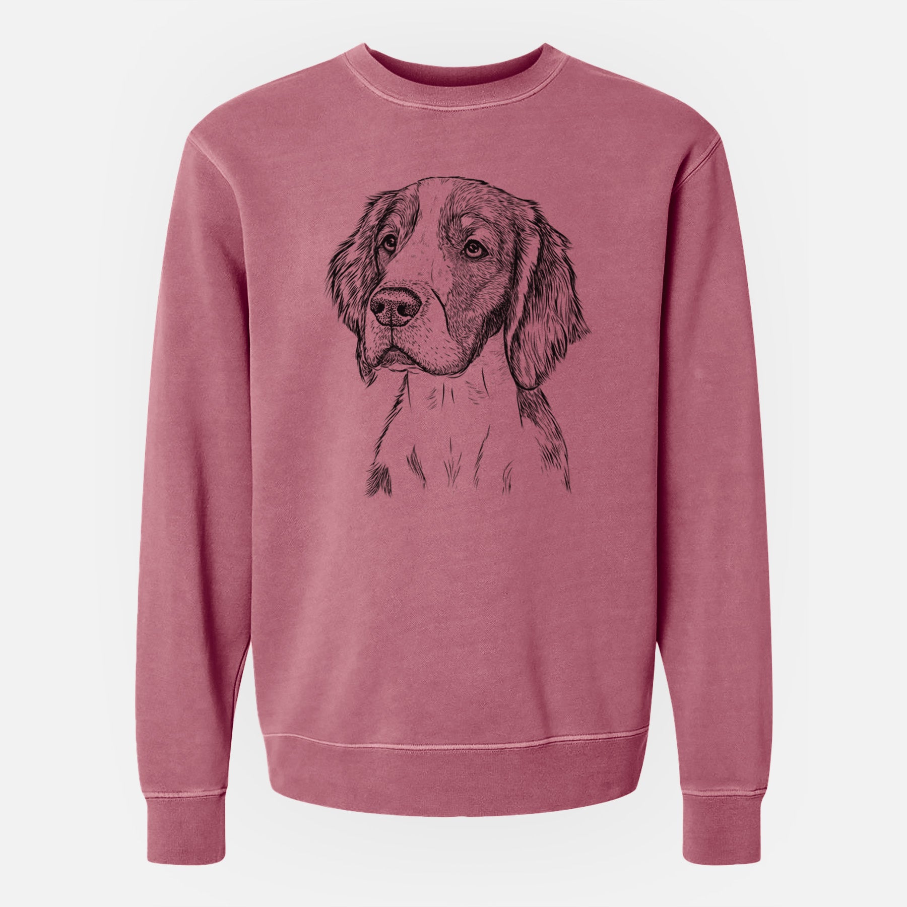 Bare Roxy the Welsh Springer Spaniel - Unisex Pigment Dyed Crew Sweatshirt