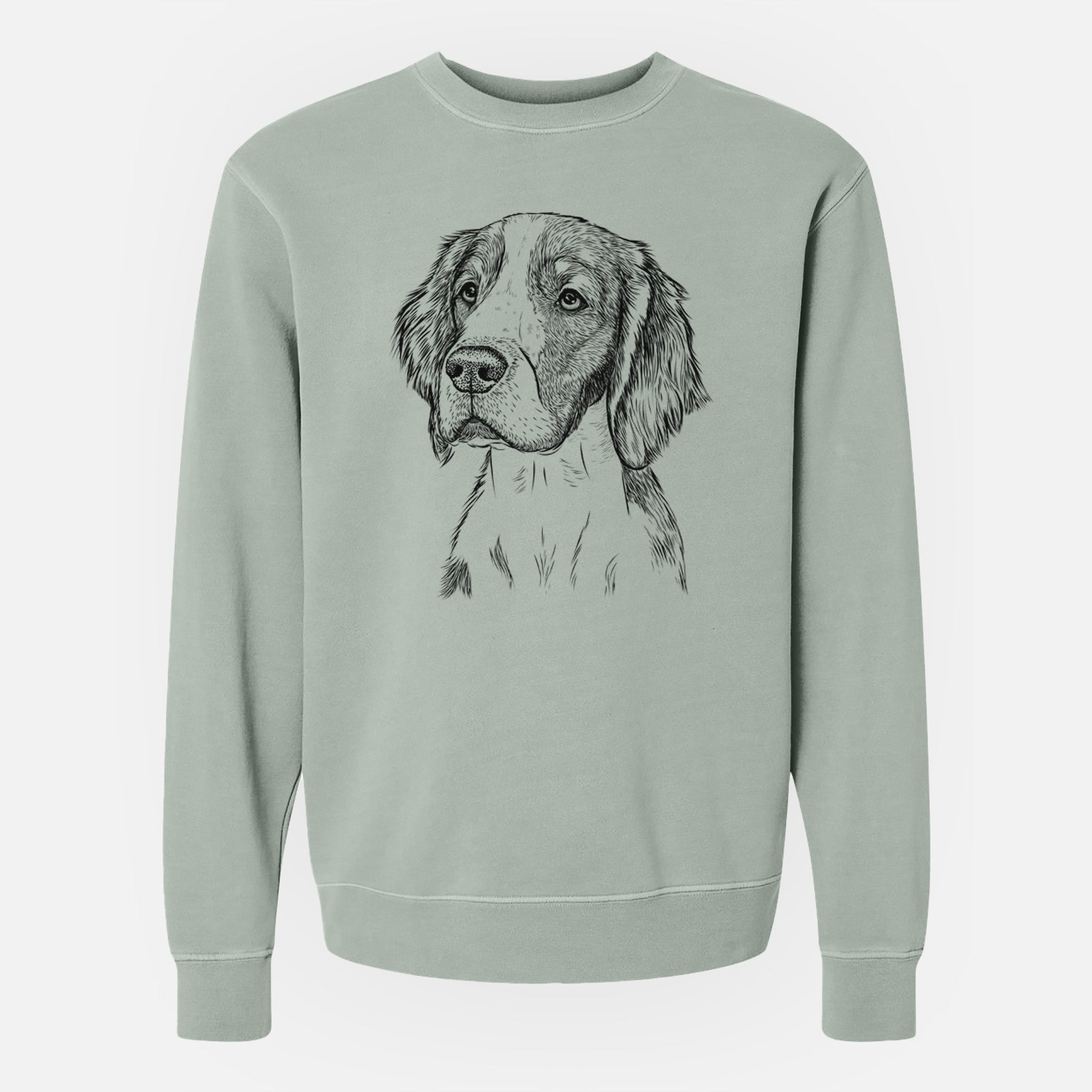 Bare Roxy the Welsh Springer Spaniel - Unisex Pigment Dyed Crew Sweatshirt