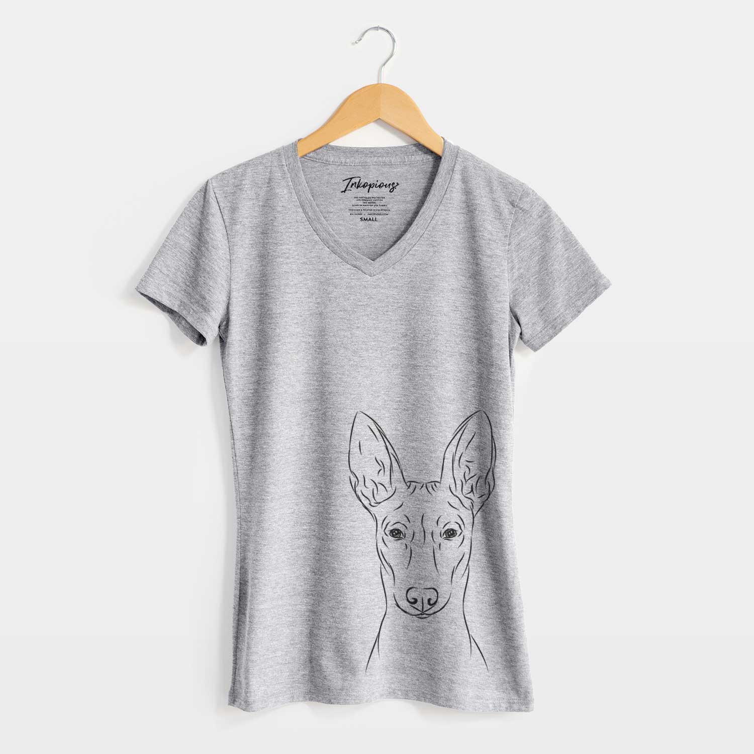 Bare Ruadh the Pharaoh Hound - Women's V-neck Shirt