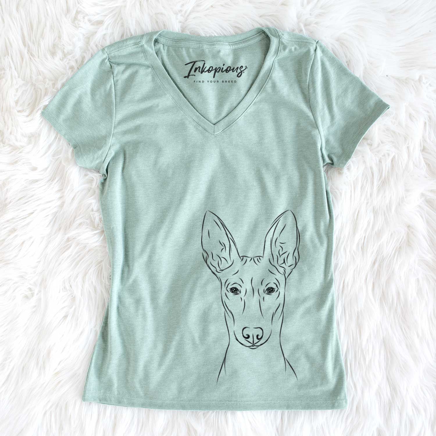 Bare Ruadh the Pharaoh Hound - Women's V-neck Shirt