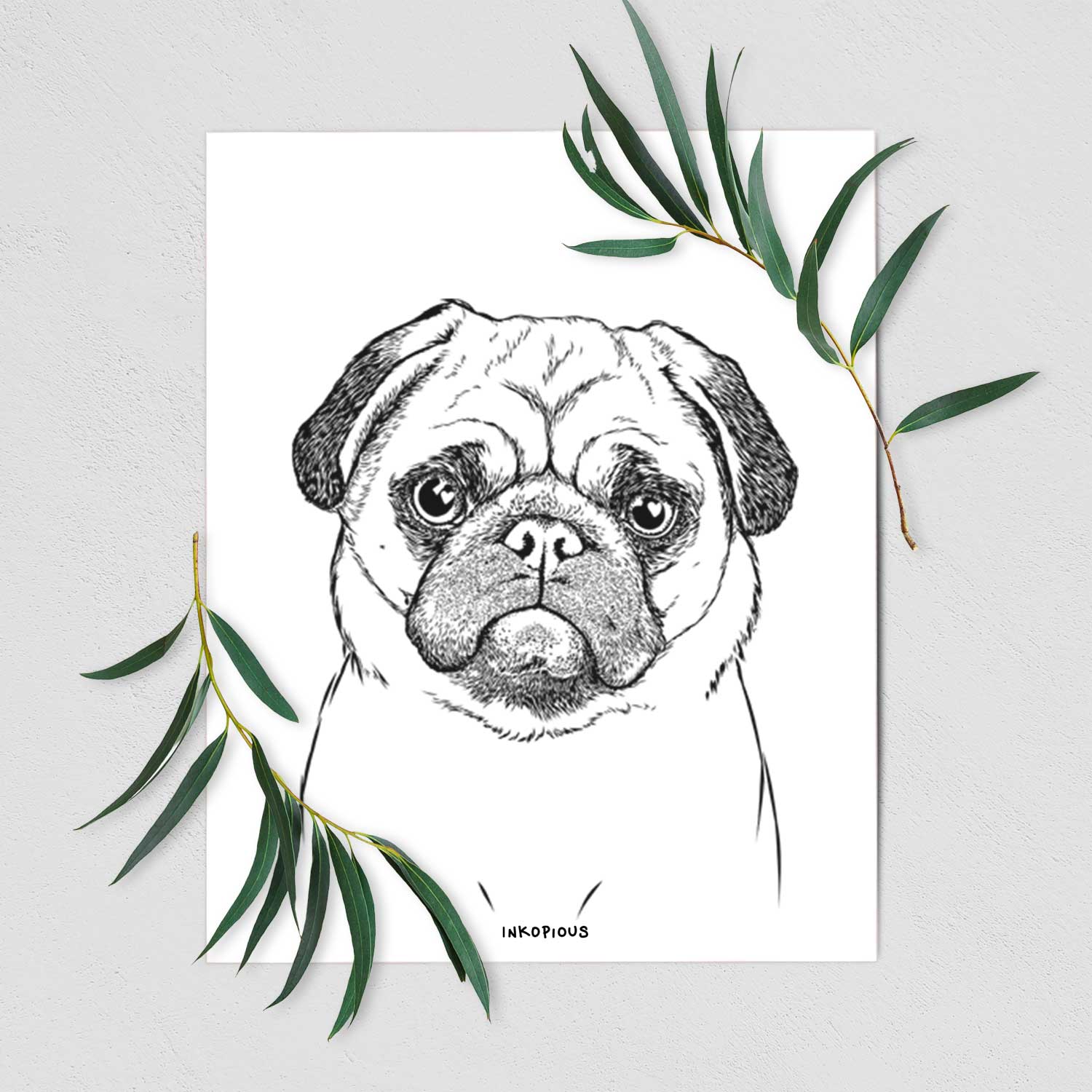 Ruby the Pug Art Print