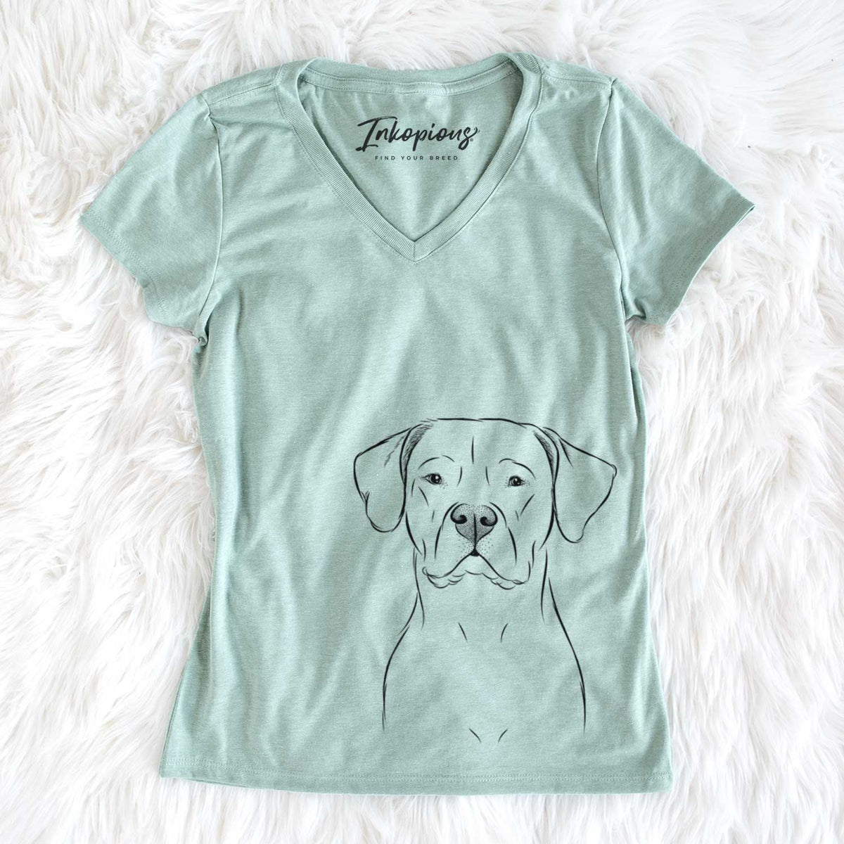 Bare Rufio the Dogo Argentino - Women's V-neck Shirt