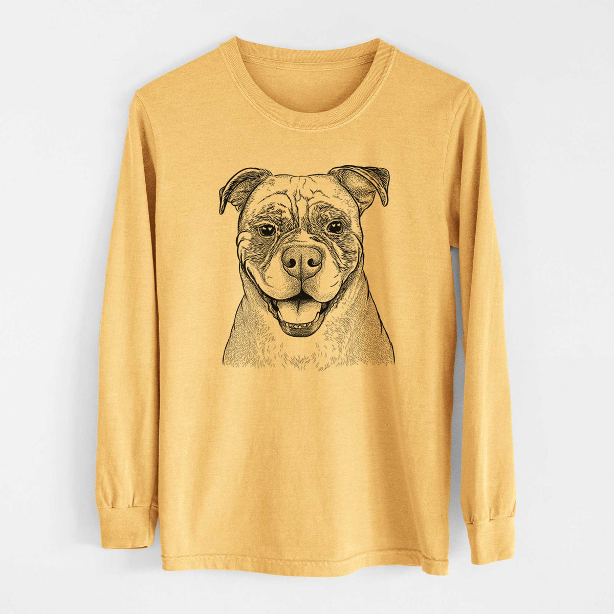 Bare Rufus the American Bulldog - Heavyweight 100% Cotton Long Sleeve