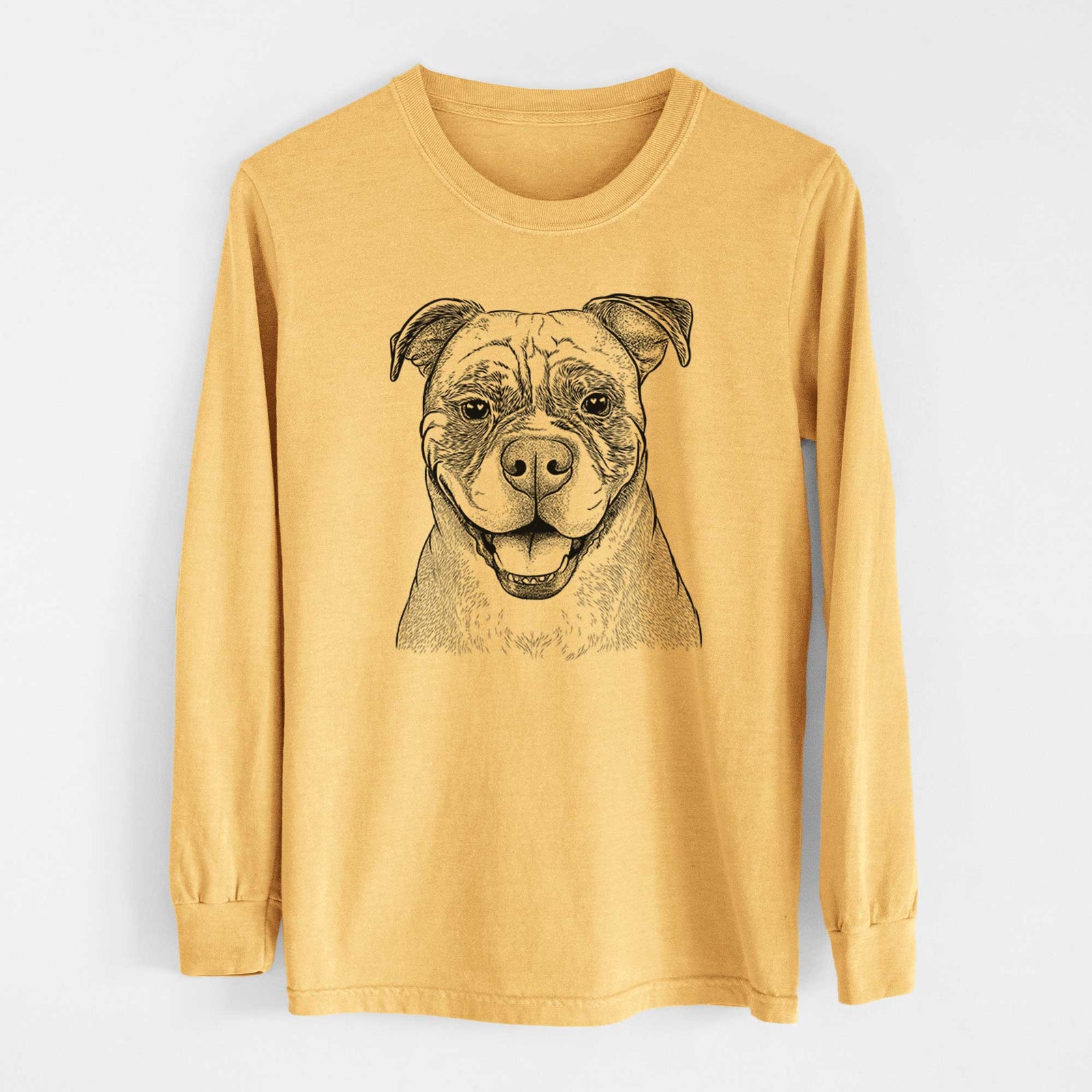 Bare Rufus the American Bulldog - Heavyweight 100% Cotton Long Sleeve