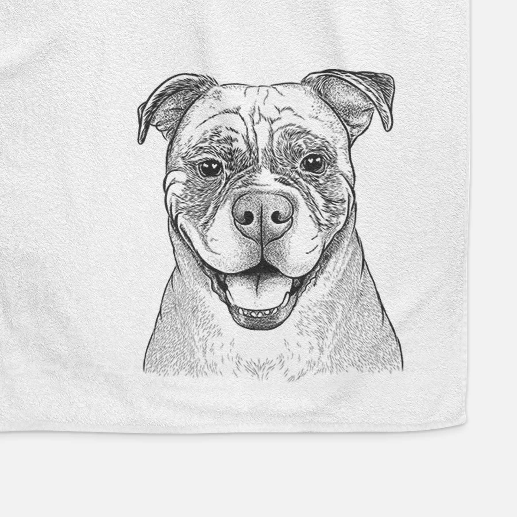 Rufus the American Bulldog Decorative Hand Towel