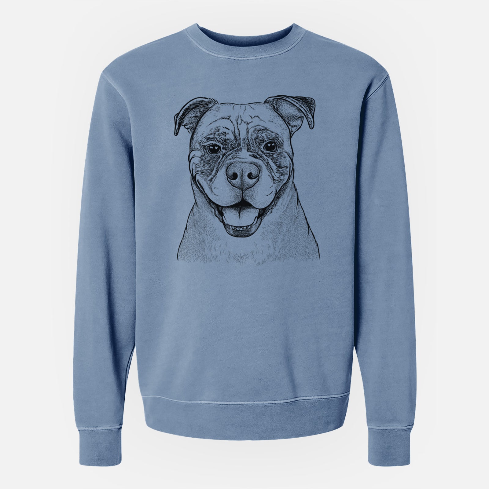 Bare Rufus the American Bulldog - Unisex Pigment Dyed Crew Sweatshirt