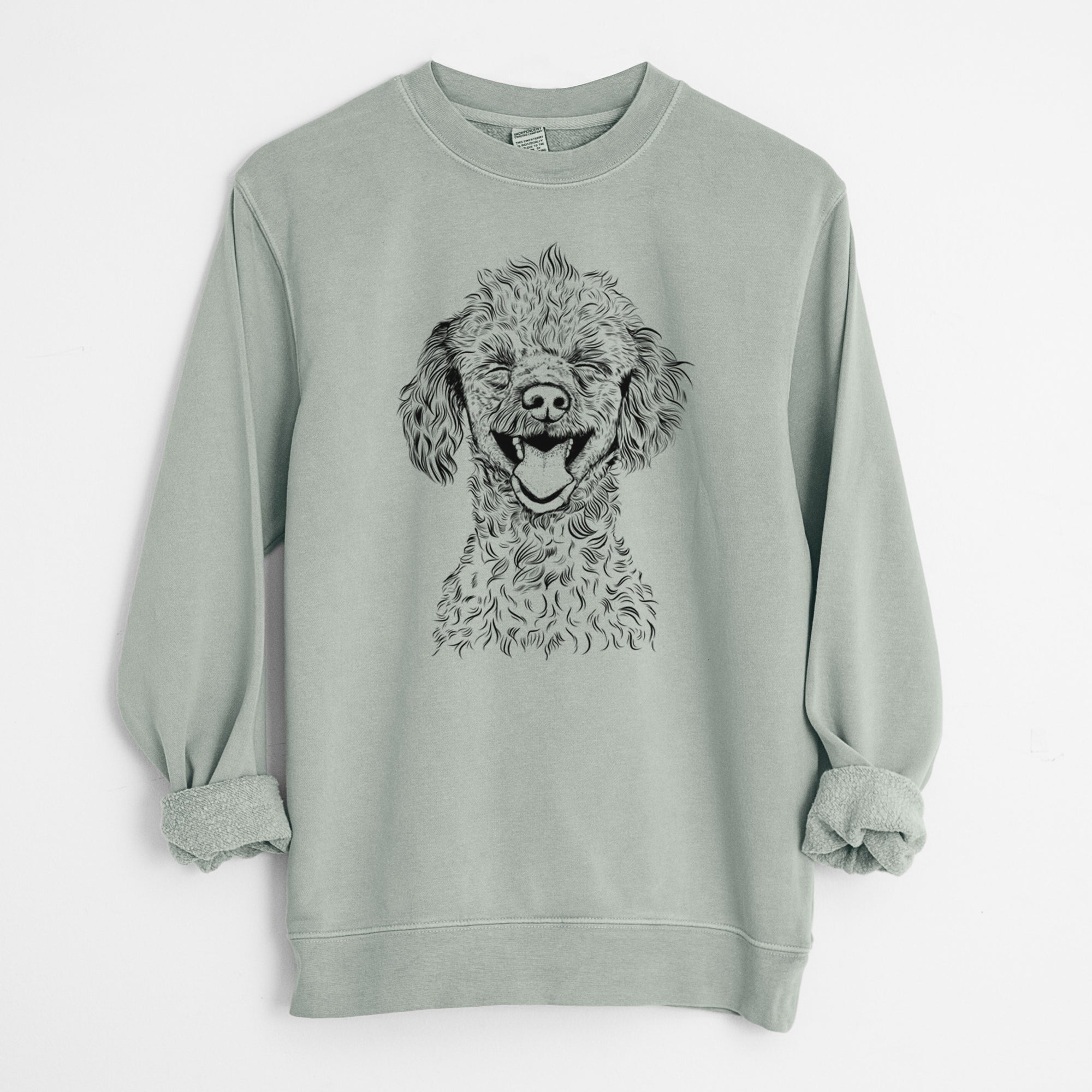 Bare Rusty the Toy Poodle - Unisex Pigment Dyed Crew Sweatshirt