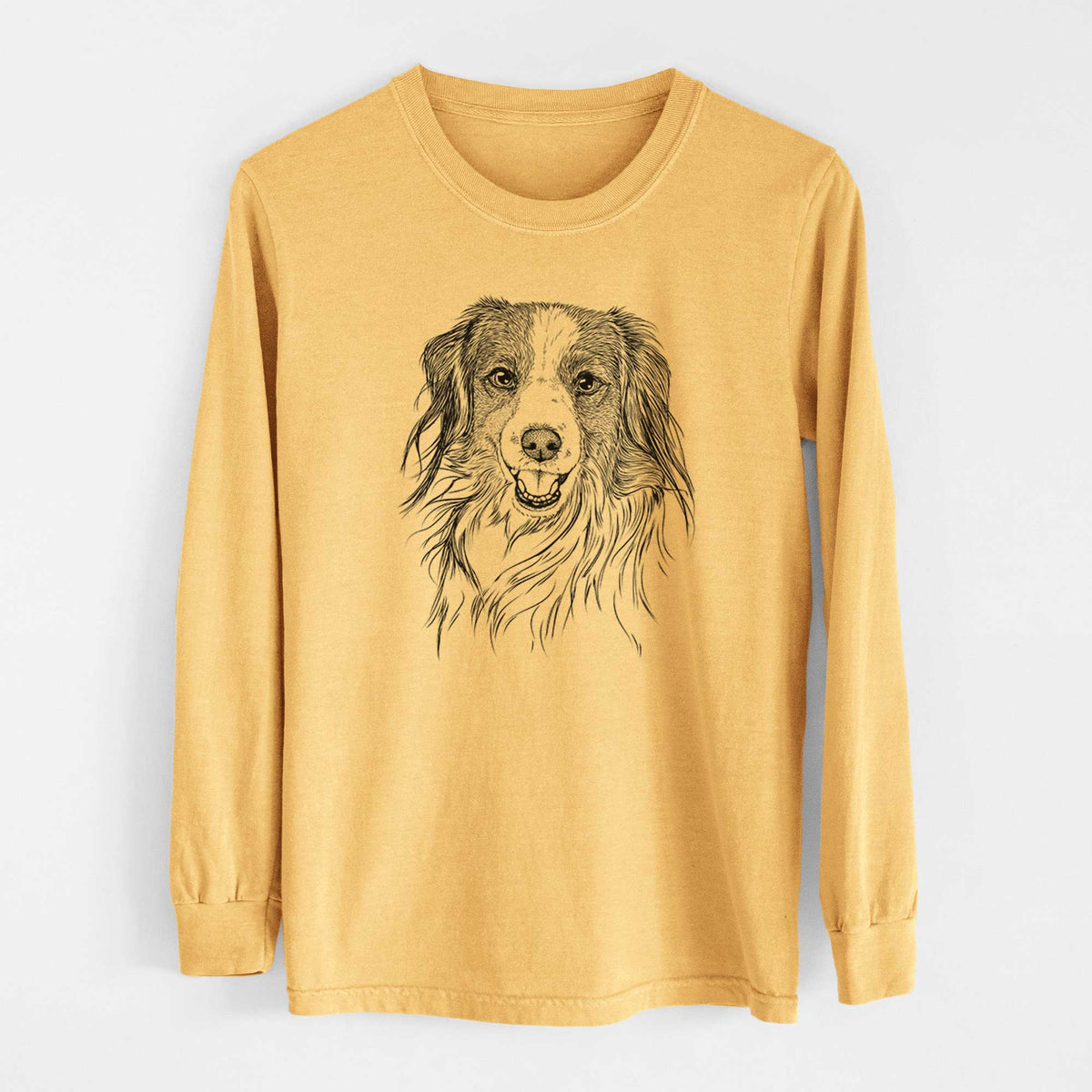 Bare Rutger the Nederlandse Kooikerhondje - Heavyweight 100% Cotton Long Sleeve