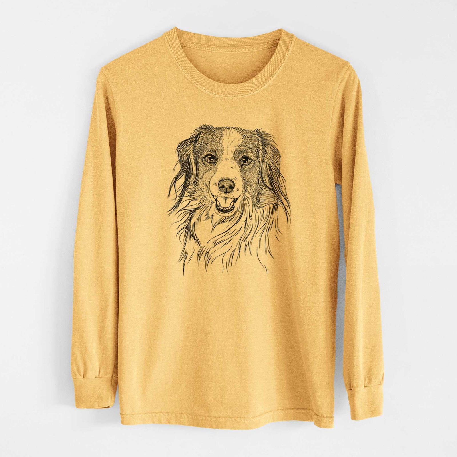 Bare Rutger the Nederlandse Kooikerhondje - Heavyweight 100% Cotton Long Sleeve