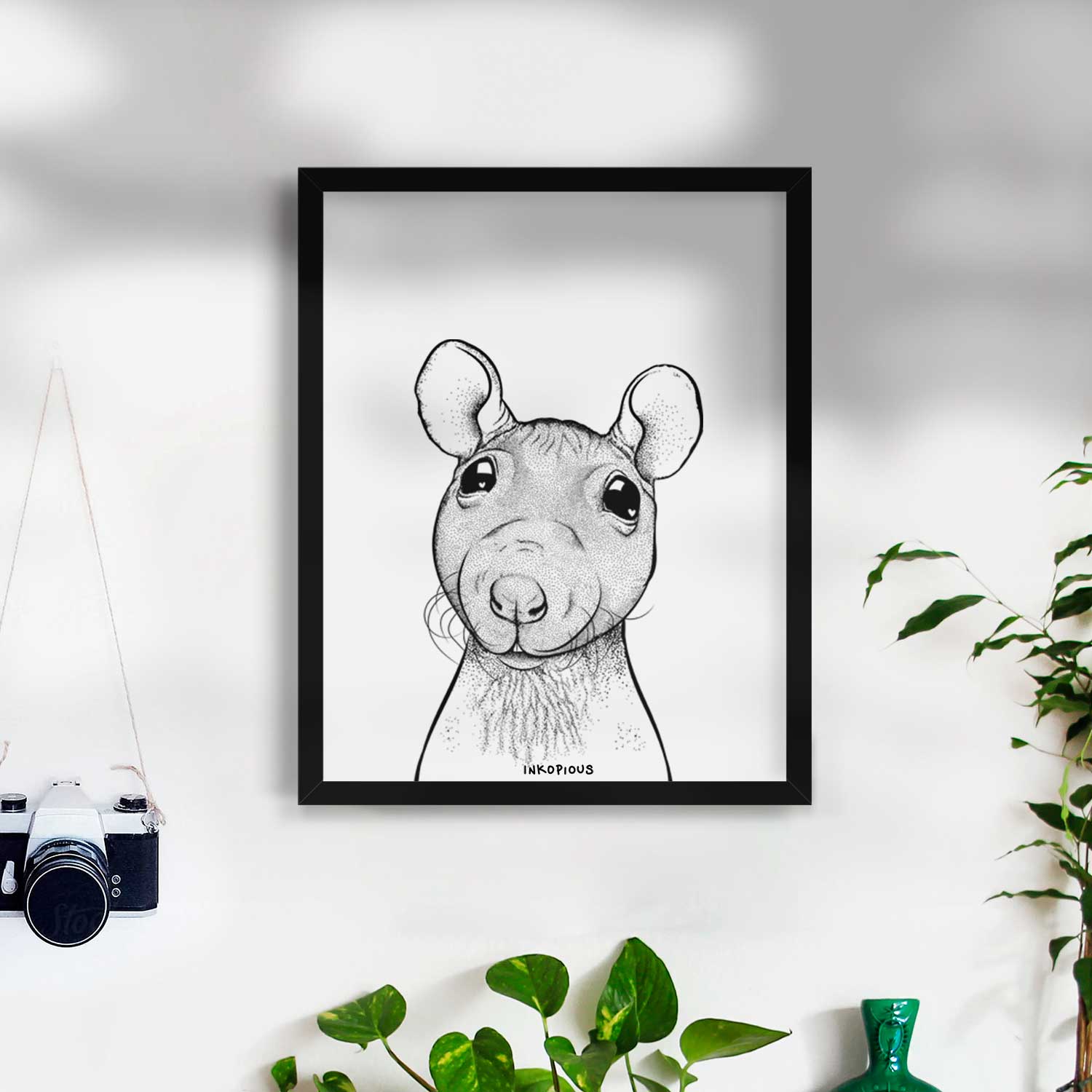 Ruthie the Hairless Rat Art Print