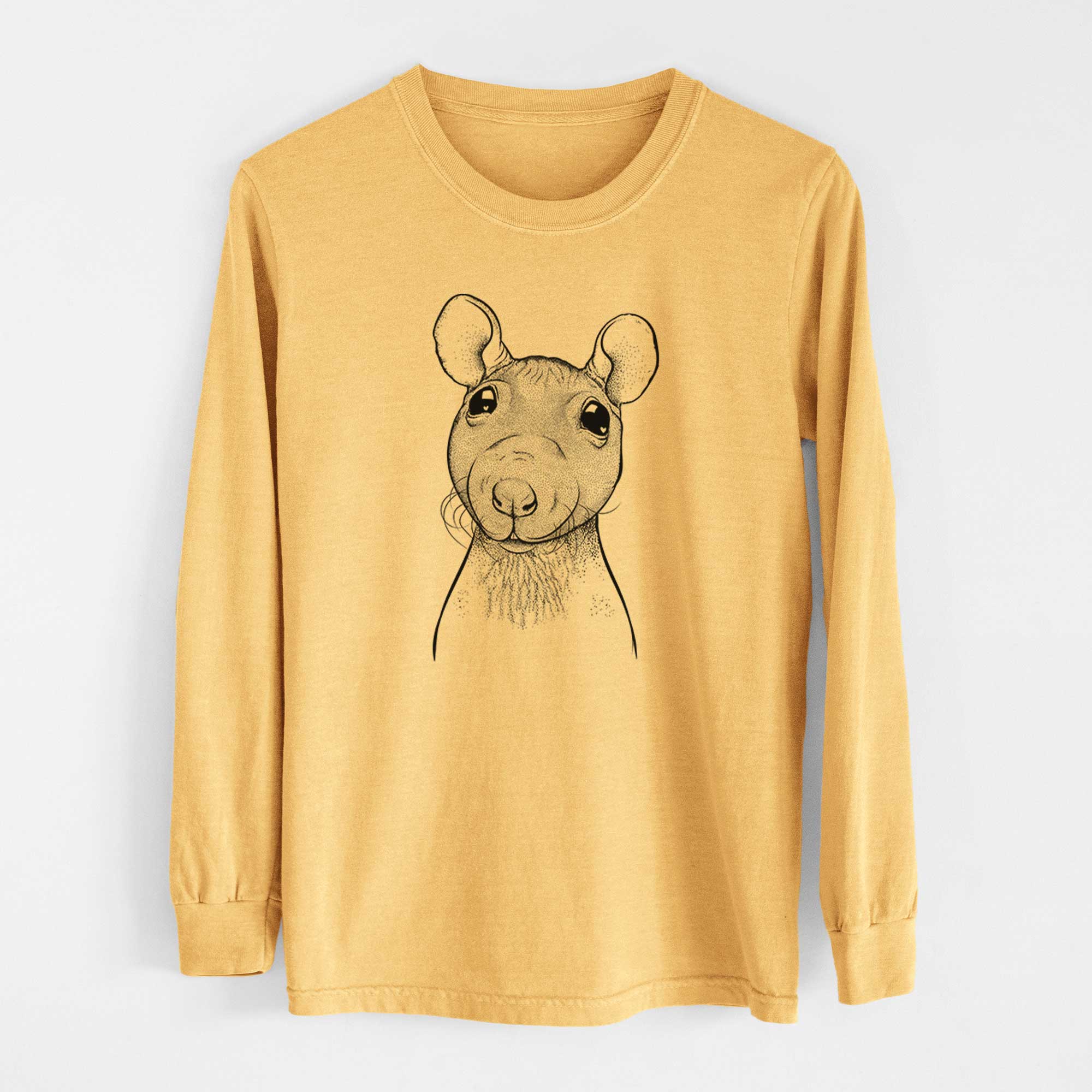 Bare Ruthie the Hairless Rat - Heavyweight 100% Cotton Long Sleeve