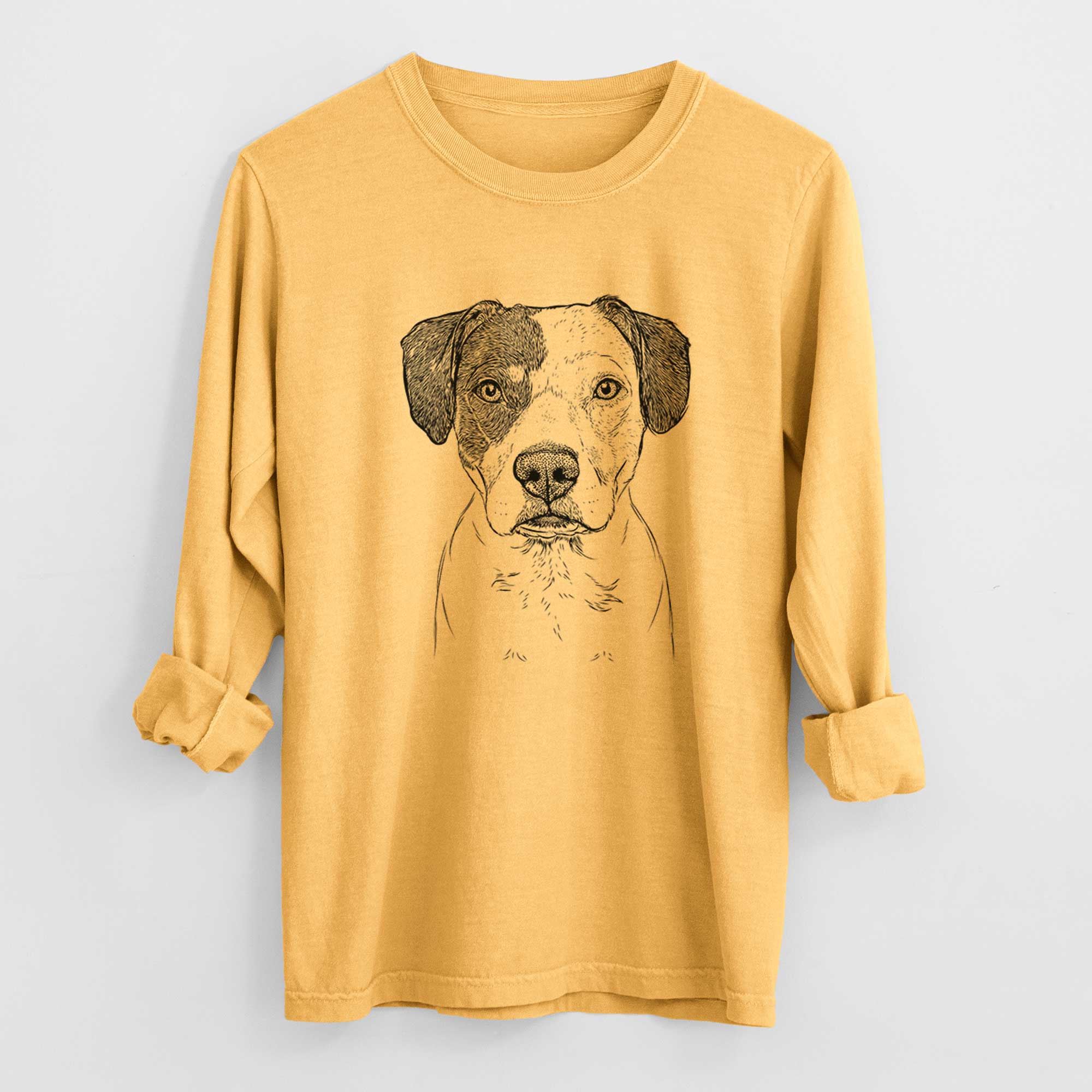 Bare Ryleigh the Beagle Pitbull Mix - Heavyweight 100% Cotton Long Sleeve