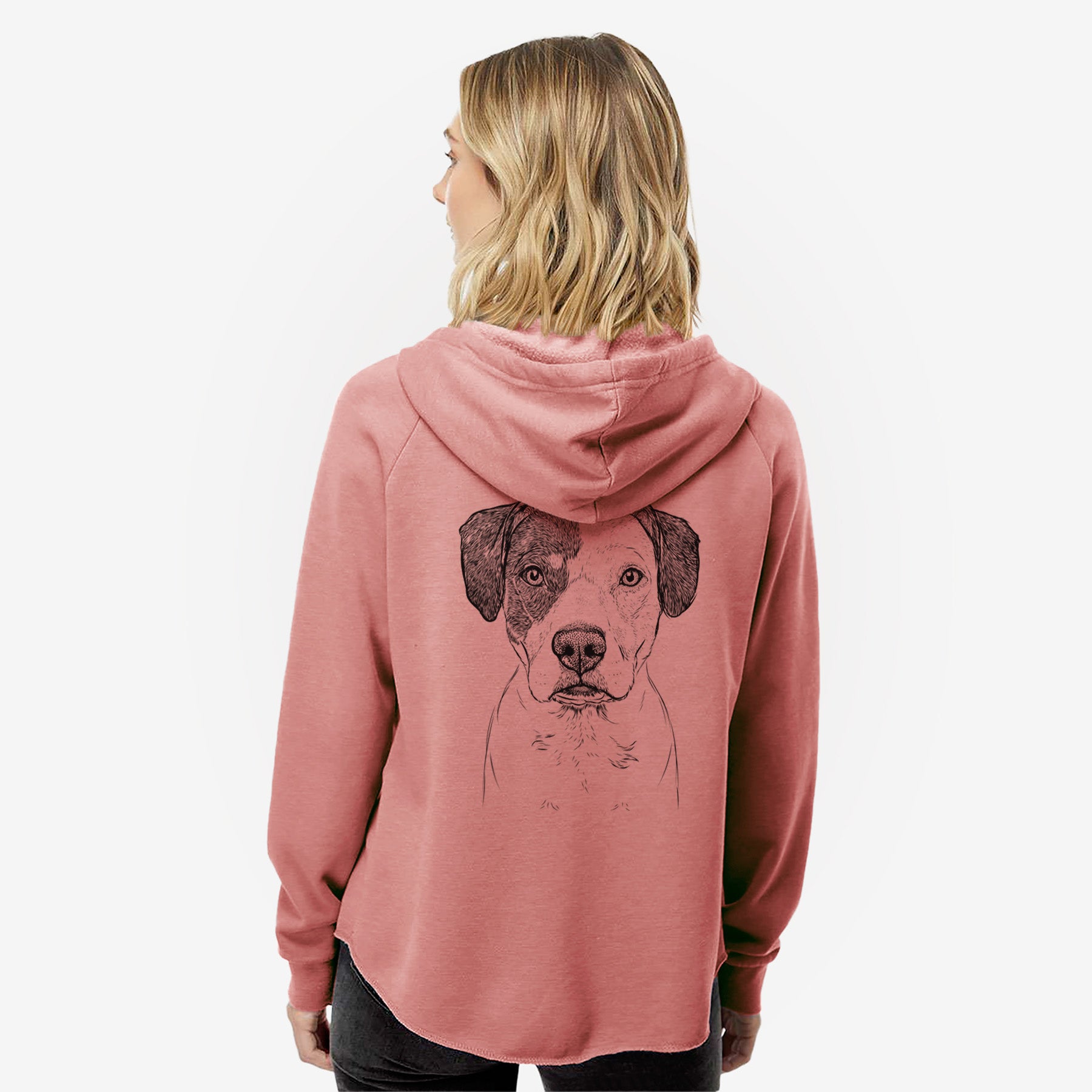 Ryleigh the Beagle Pitbull Mix - Women's Cali Wave Zip-Up Sweatshirt