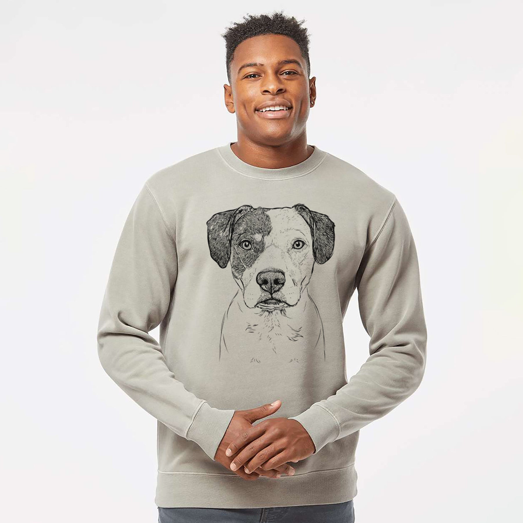 Bare Ryleigh the Beagle Pitbull Mix - Unisex Pigment Dyed Crew Sweatshirt