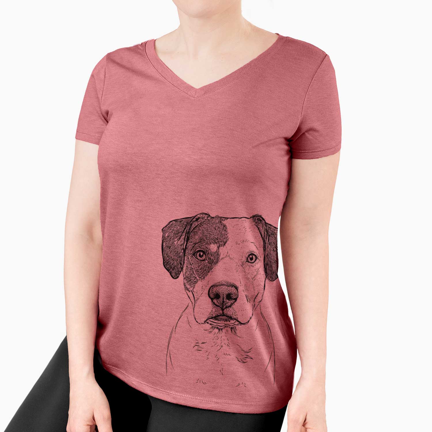 Bare Ryleigh the Beagle Pitbull Mix - Women's V-neck Shirt