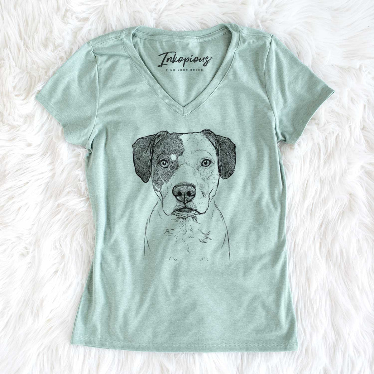 Bare Ryleigh the Beagle Pitbull Mix - Women&#39;s V-neck Shirt