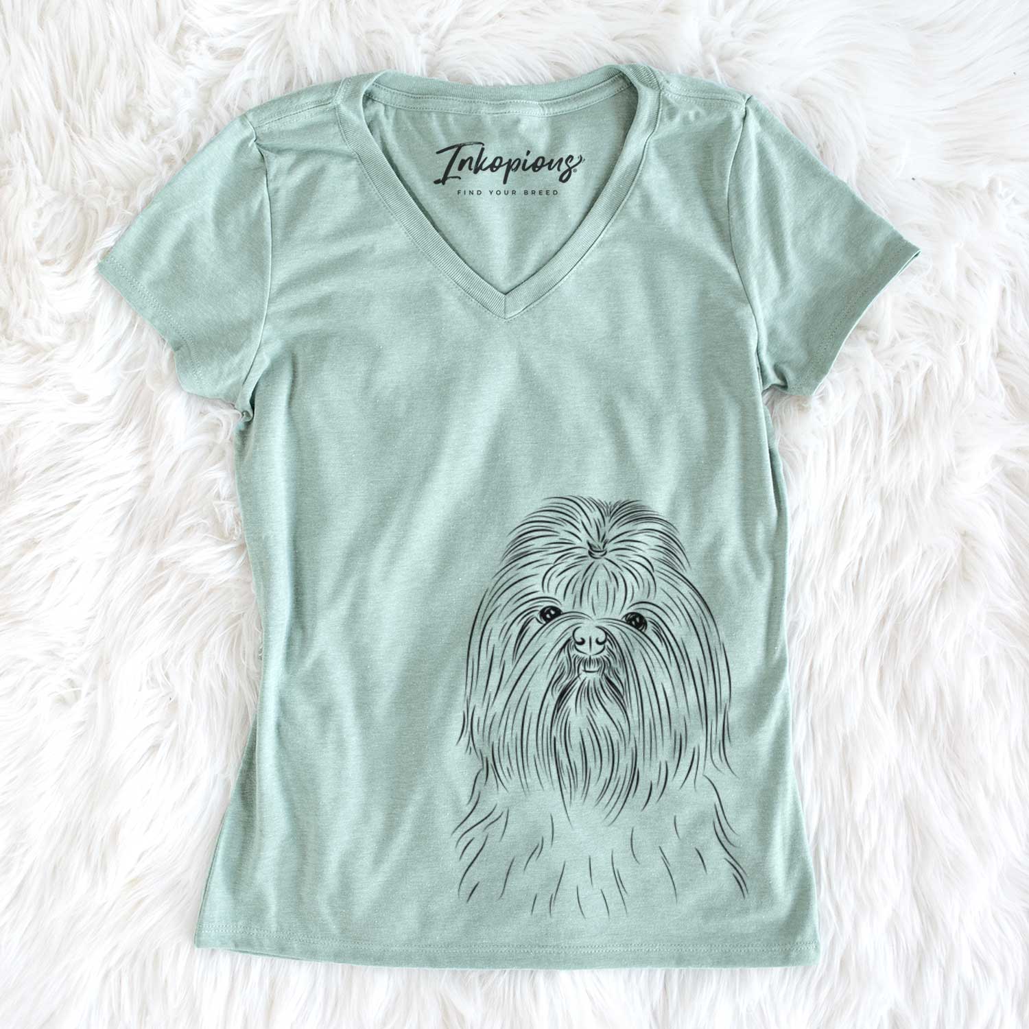 Bare Sabine the Shih Tzu - Women's V-neck Shirt