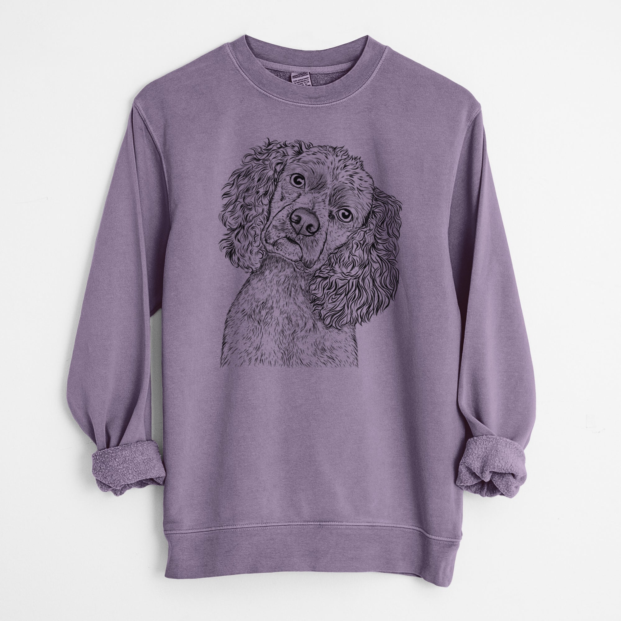 Bare Sadie the Cocker Spaniel - Unisex Pigment Dyed Crew Sweatshirt